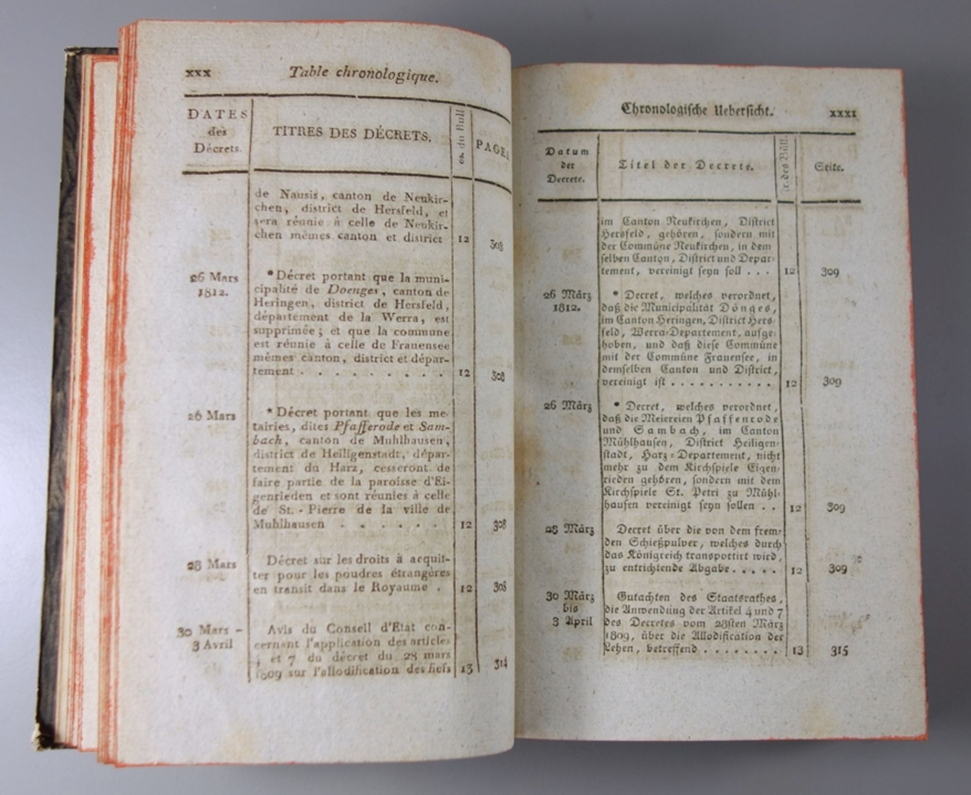 Gesetz-Bulletin des Königreichs Westphalen, Erster Theil des Jahres 1812, Druck J.H.Martin Aubel, - Bild 2 aus 3