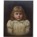 unsigniert, "Porträt eines Mädchens", wohl 2. Hälfte 19. Jahrhundert, Öl/Leinwand, Leinwand mit