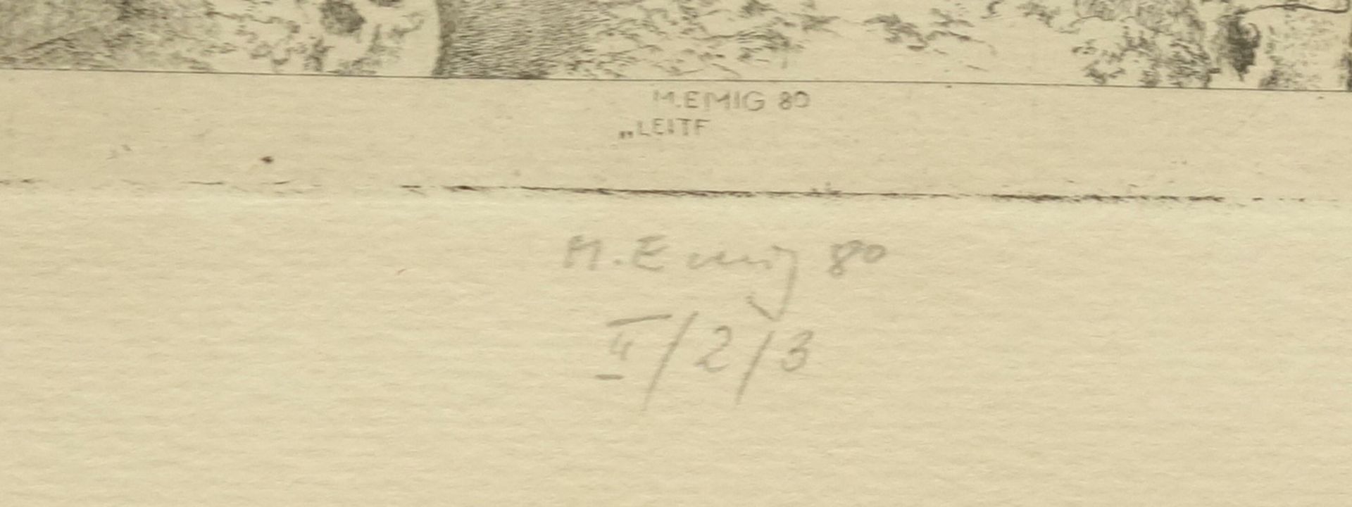 Michael Emig (*1948, Leipzig), "Leitfossilien", 1980, Radierung, in der Platte signiert, datiert - Bild 2 aus 2