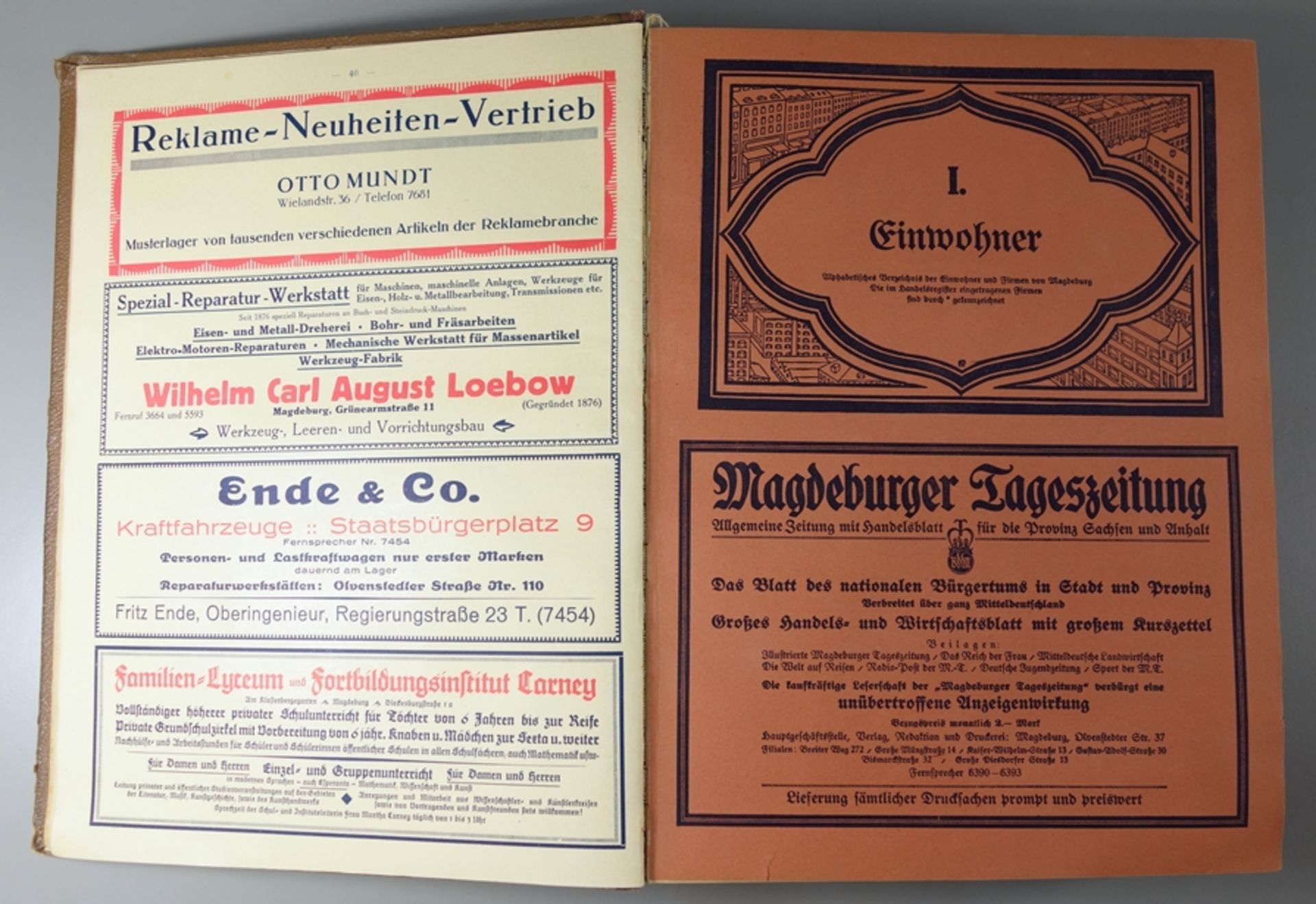 Adressbuch für Magdeburg und Umgebung, 1925, Verlag August Scherl, altersentsprechender Zust.1-2 - Bild 3 aus 3