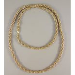 Kordelkette, 22 K (916er Gold) platiniert, L.70cm, Klappschloss, D.ca.0,45cm Cord necklace, 22 K (