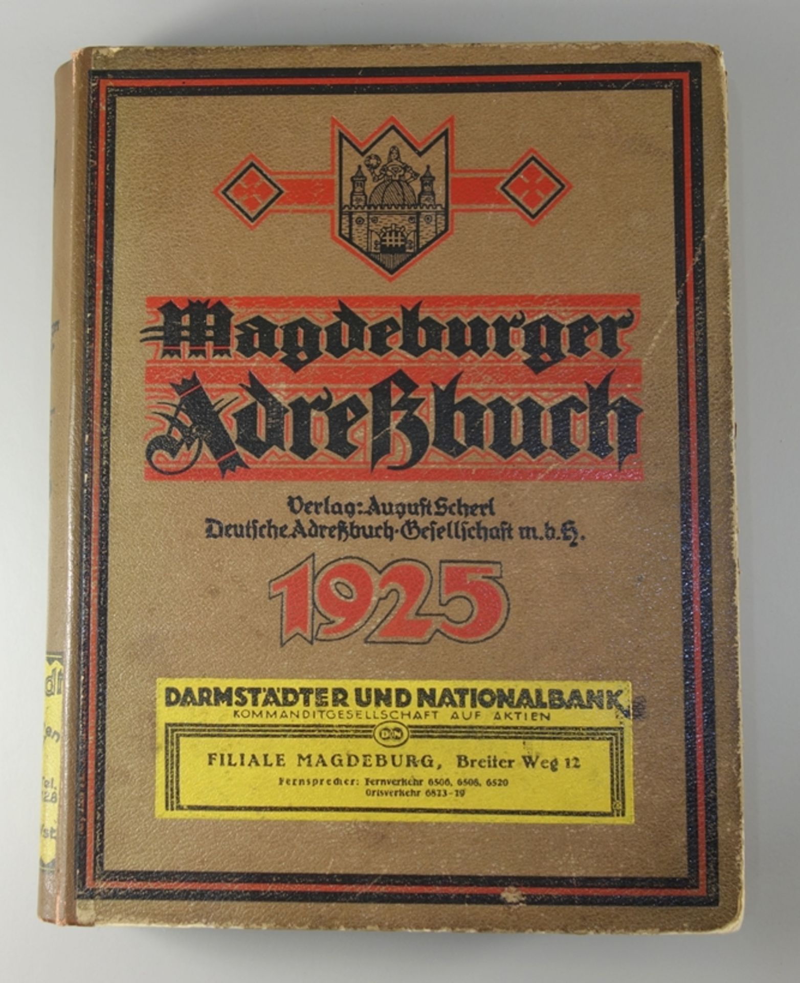 Adressbuch für Magdeburg und Umgebung, 1925, Verlag August Scherl, altersentsprechender Zust.1-2