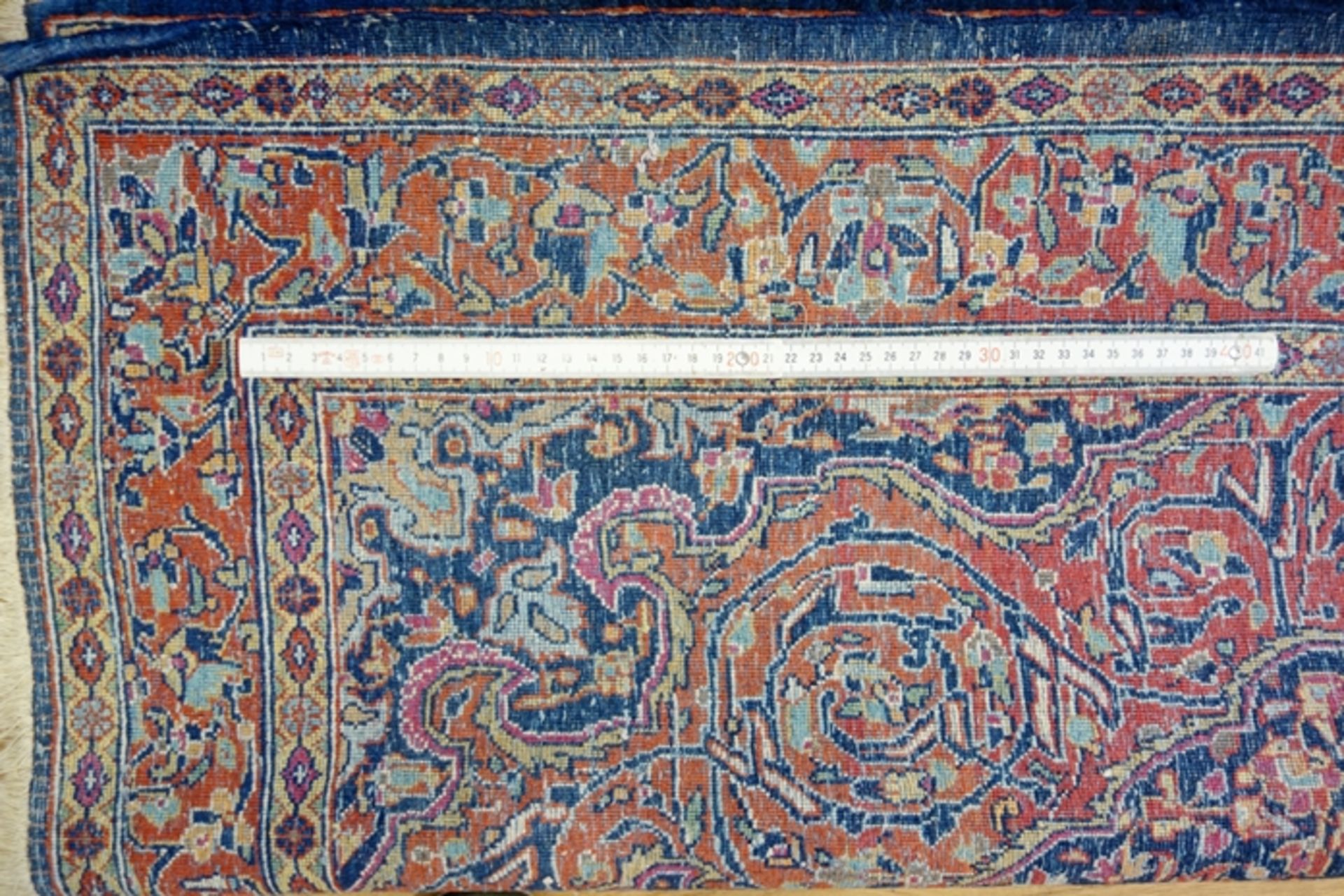 Brücke, Sarough, zentrales Medaillon auf rotem Grund, Maße: 77*138cm, Gebrauchsspuren Carpet, - Bild 2 aus 2