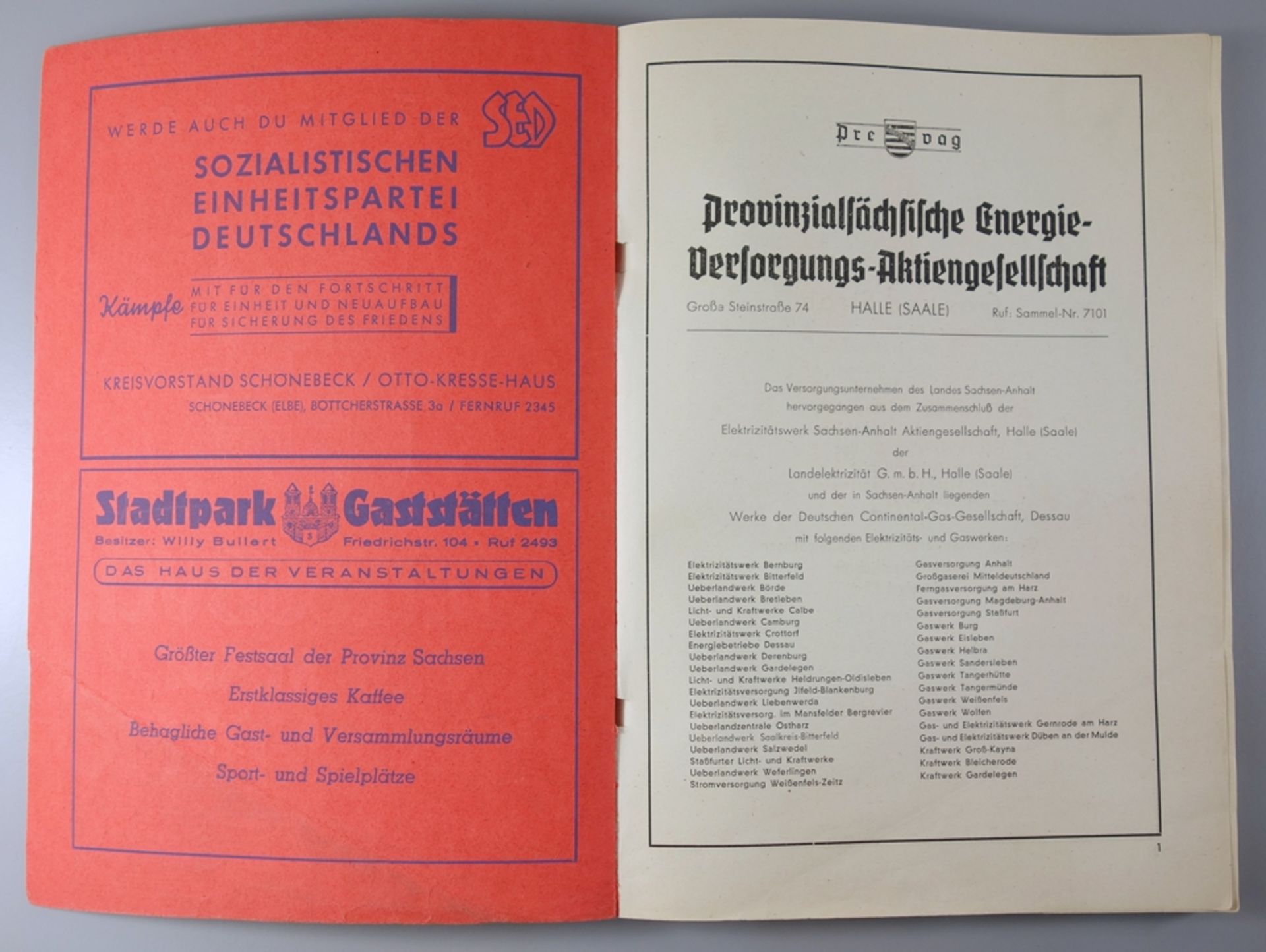 Adressbuch der Stadt Schönebeck 1947-1948, hrg.vom Rat der Stadt Schönebeck / Nachrichtenamt, - Bild 2 aus 3