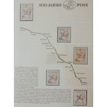 500 Jahre Post; mit vielen Marken aus der BRD, Österreich, DDR, Deutsches Reich, Erstagsbriefe 500
