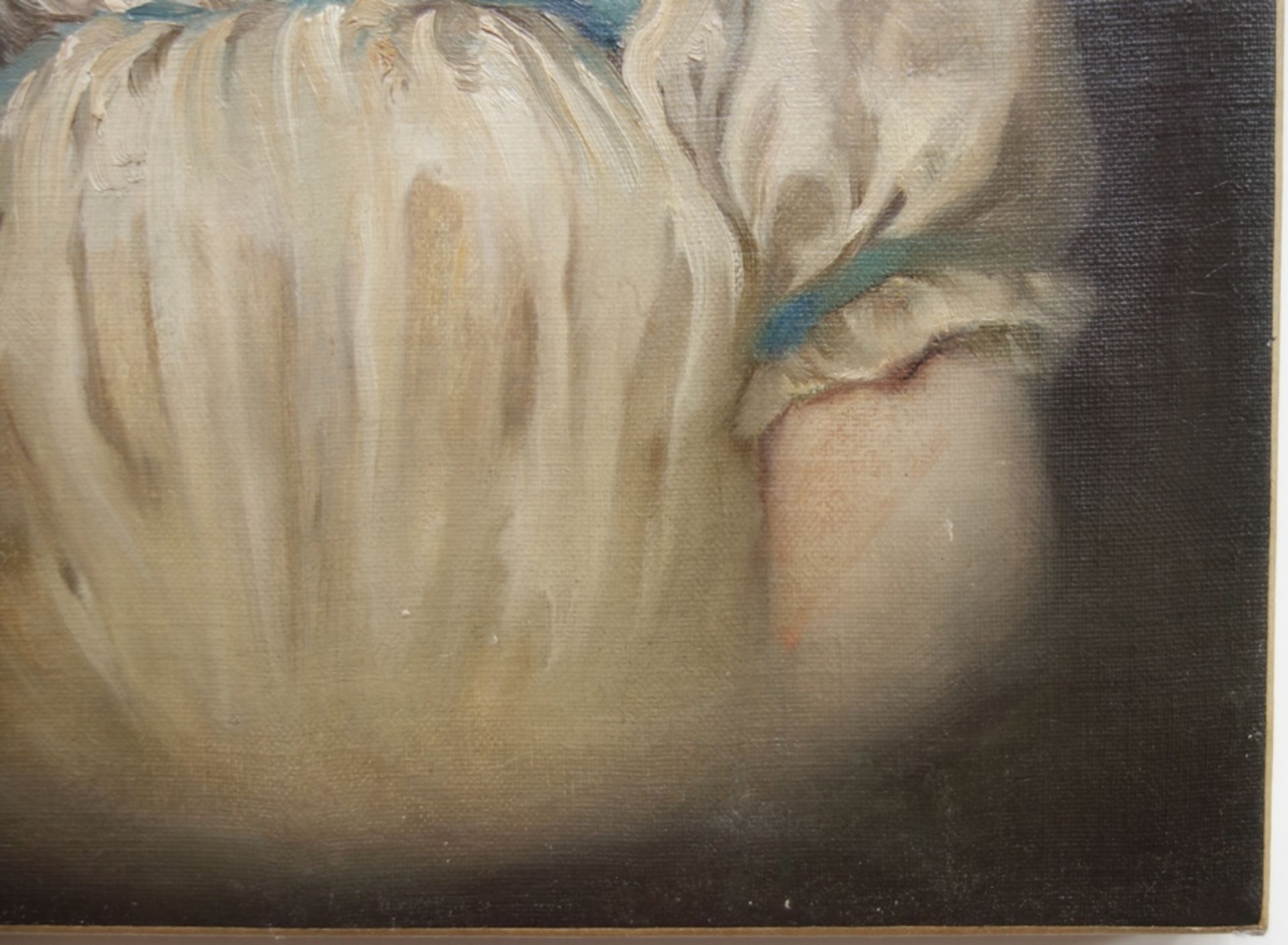 unsigniert, "Porträt eines Mädchens", wohl 2. Hälfte 19. Jahrhundert, Öl/Leinwand, Leinwand mit - Image 4 of 4