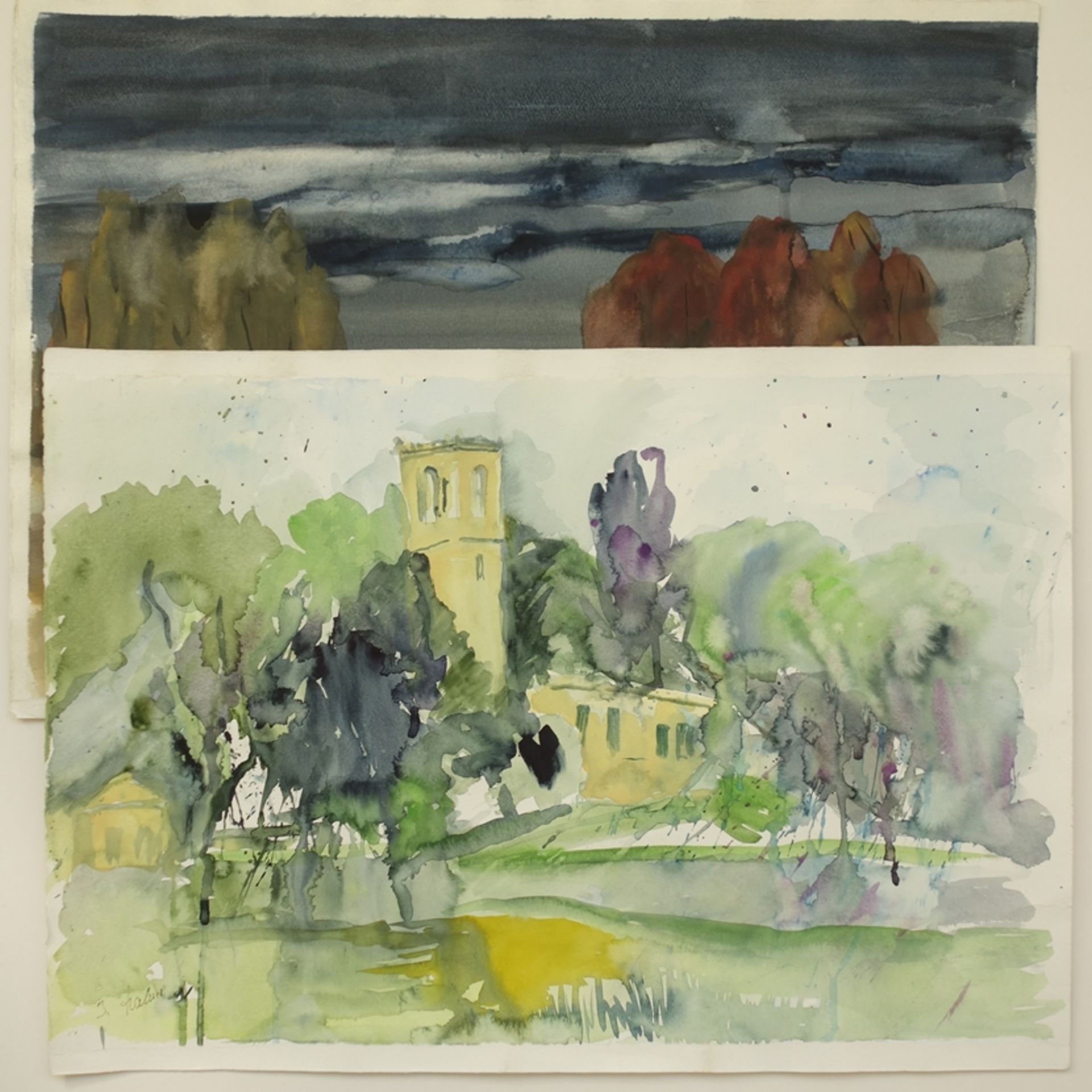 Sigrid Hannse, Mappe mit ca. 18 Aquarellen, 1990er Jahre, meist signiert und datiert, darunter - Bild 4 aus 5