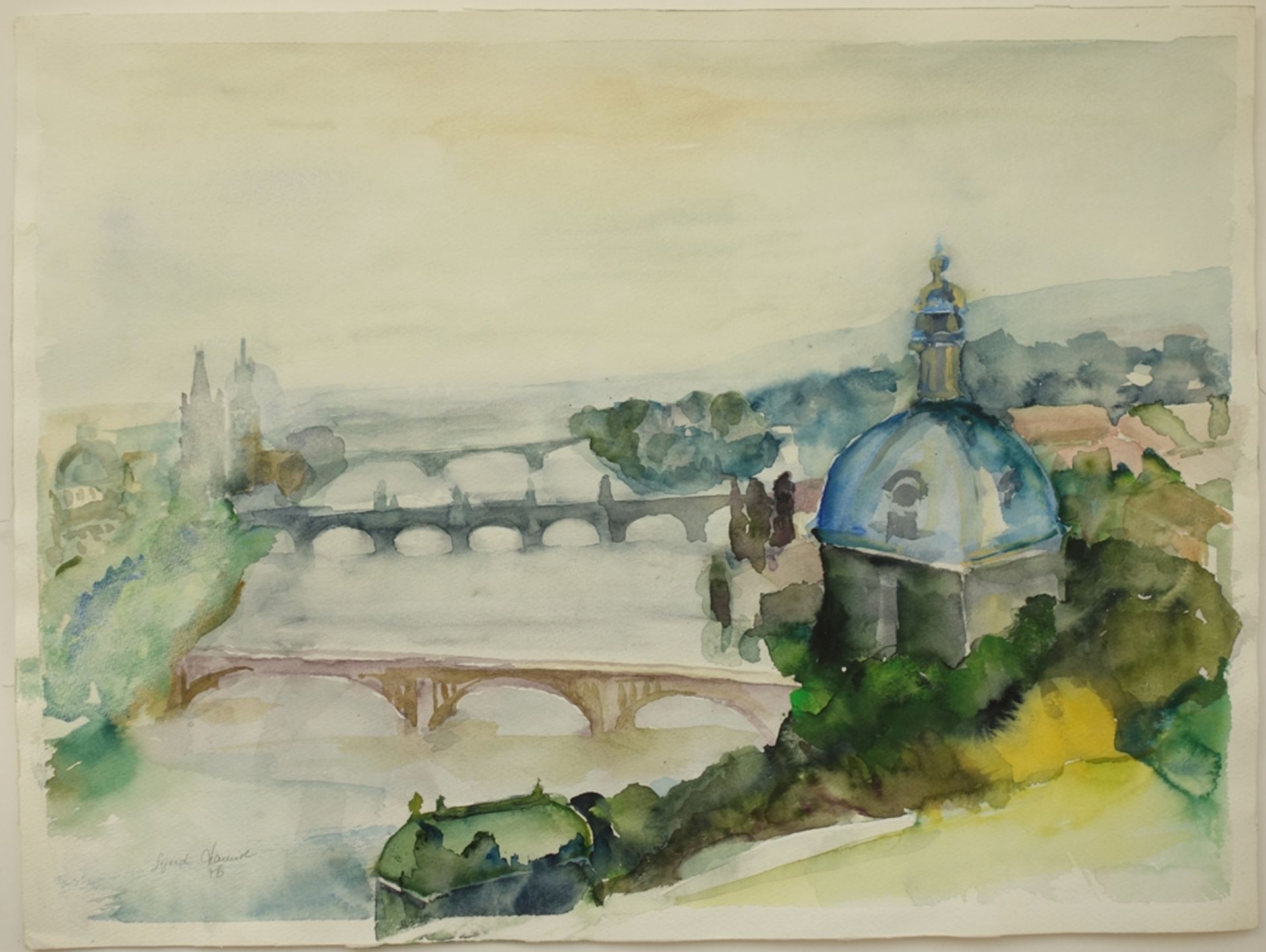 Sigrid Hannse, Mappe mit ca. 18 Aquarellen, 1990er Jahre, meist signiert und datiert, darunter