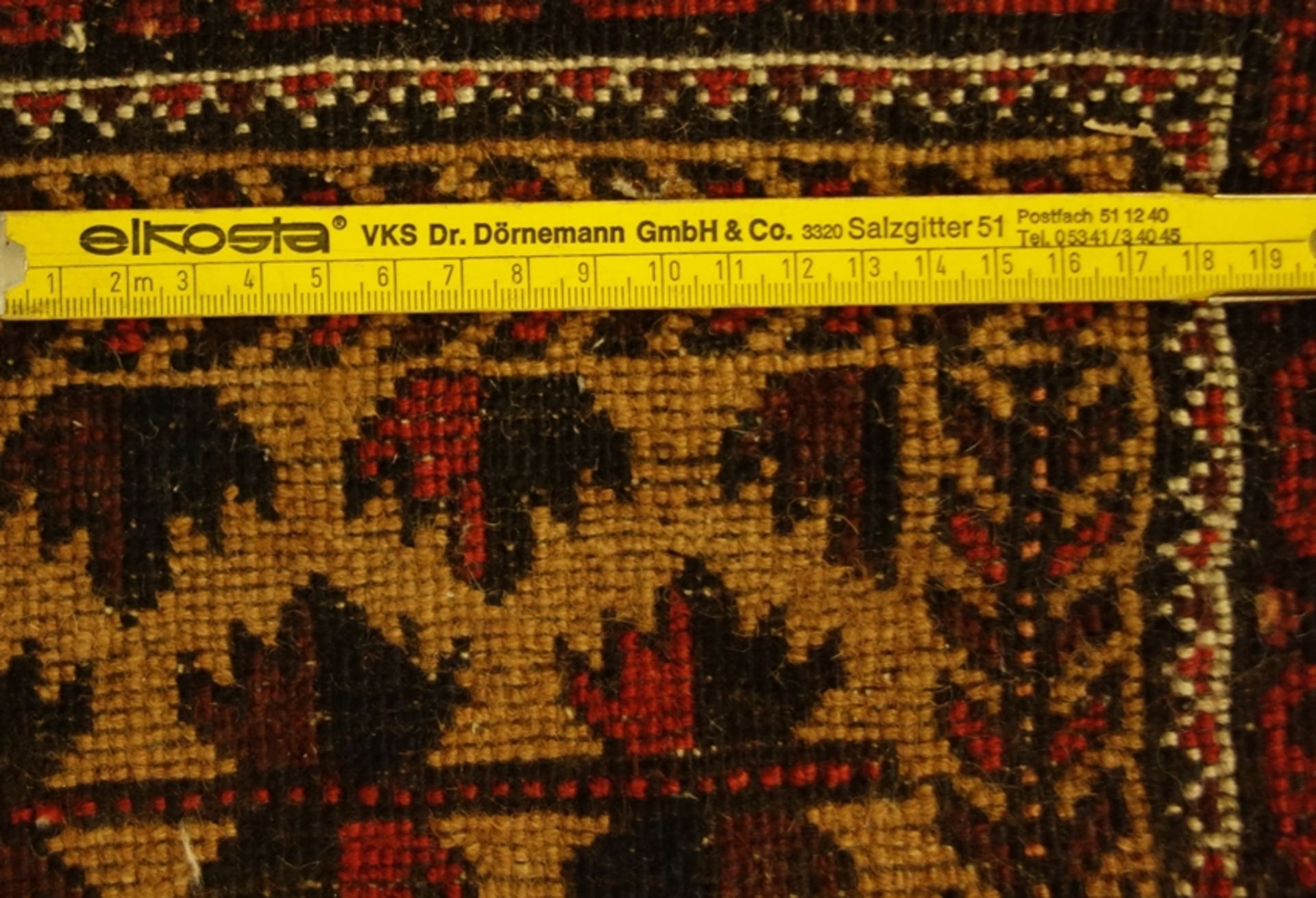 Brücke, Turkmenistan, ca.150*87cm, rotgründig, leichte Altersspuren Carpet, Turkmenistan, ca.150* - Bild 2 aus 2