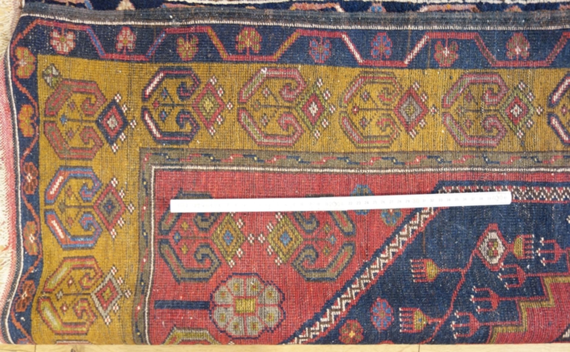 Galerie, Hamedan, zentrales Medaillon und senfgelbe Bordüre, Maße: 92*164cm, Gebrauchsspuren - Bild 2 aus 2