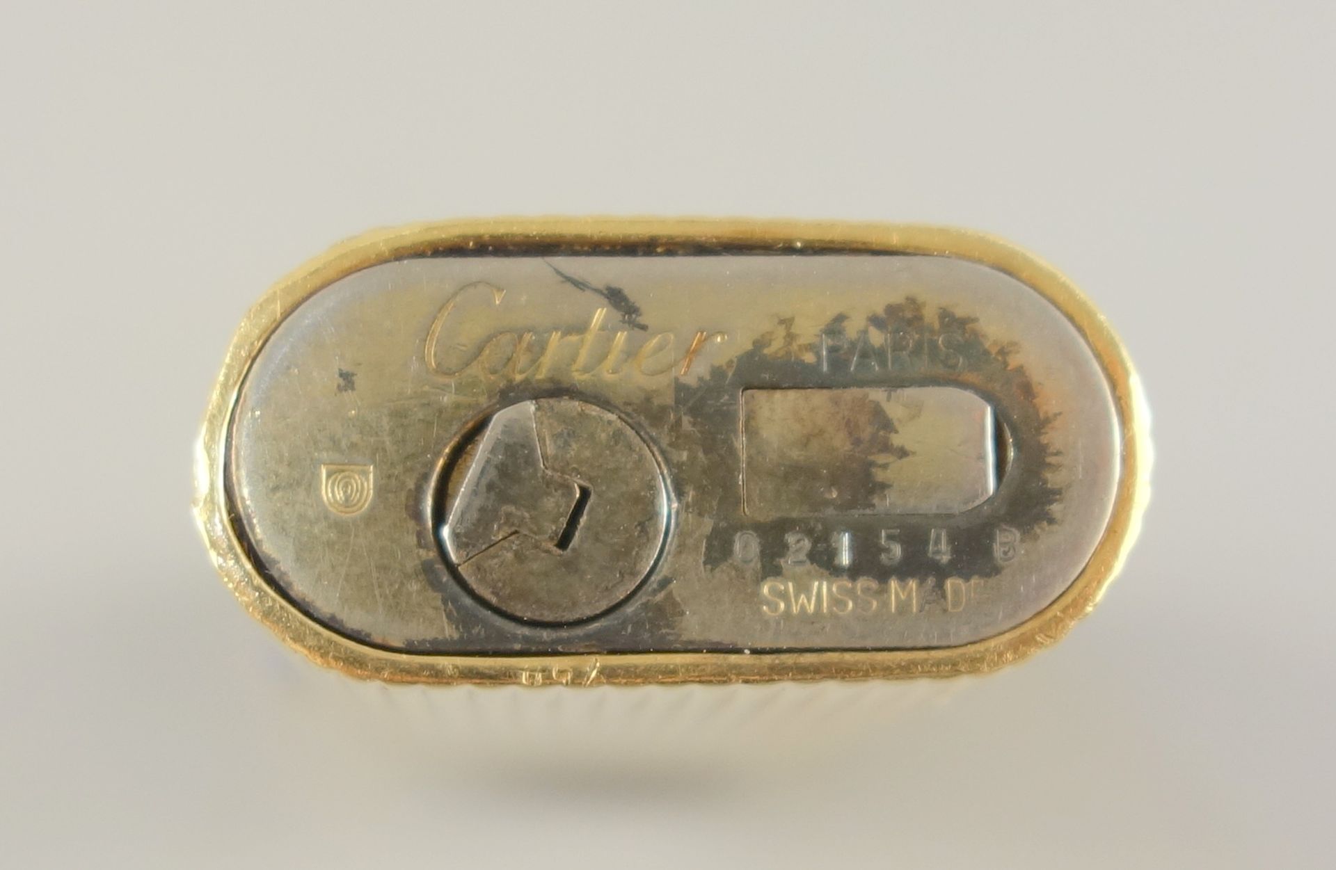 Feuerzeug, Cartier, vergoldet, Deckel mit eingesetztem Lapislazuli, Nr.02154 B, Gehäuse mehrfach - Bild 3 aus 3
