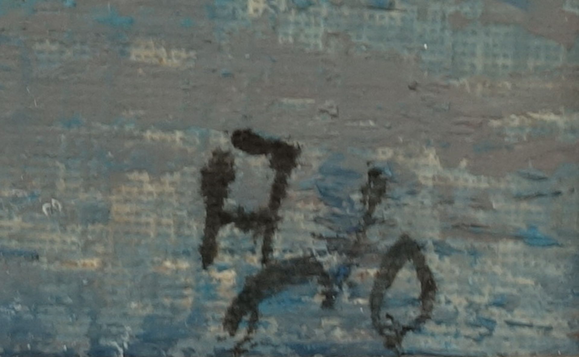 Monogrammist AWo, "Magdeburger Dom mit Hubbrücke", 1960er Jahre, Tempera/Karton, unten rechts - Bild 2 aus 2