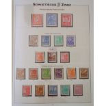 Briefmarkensammlung Besatzungszone Sowjetunion, 1945 - 1946; gepflegt, teils gestempelt,