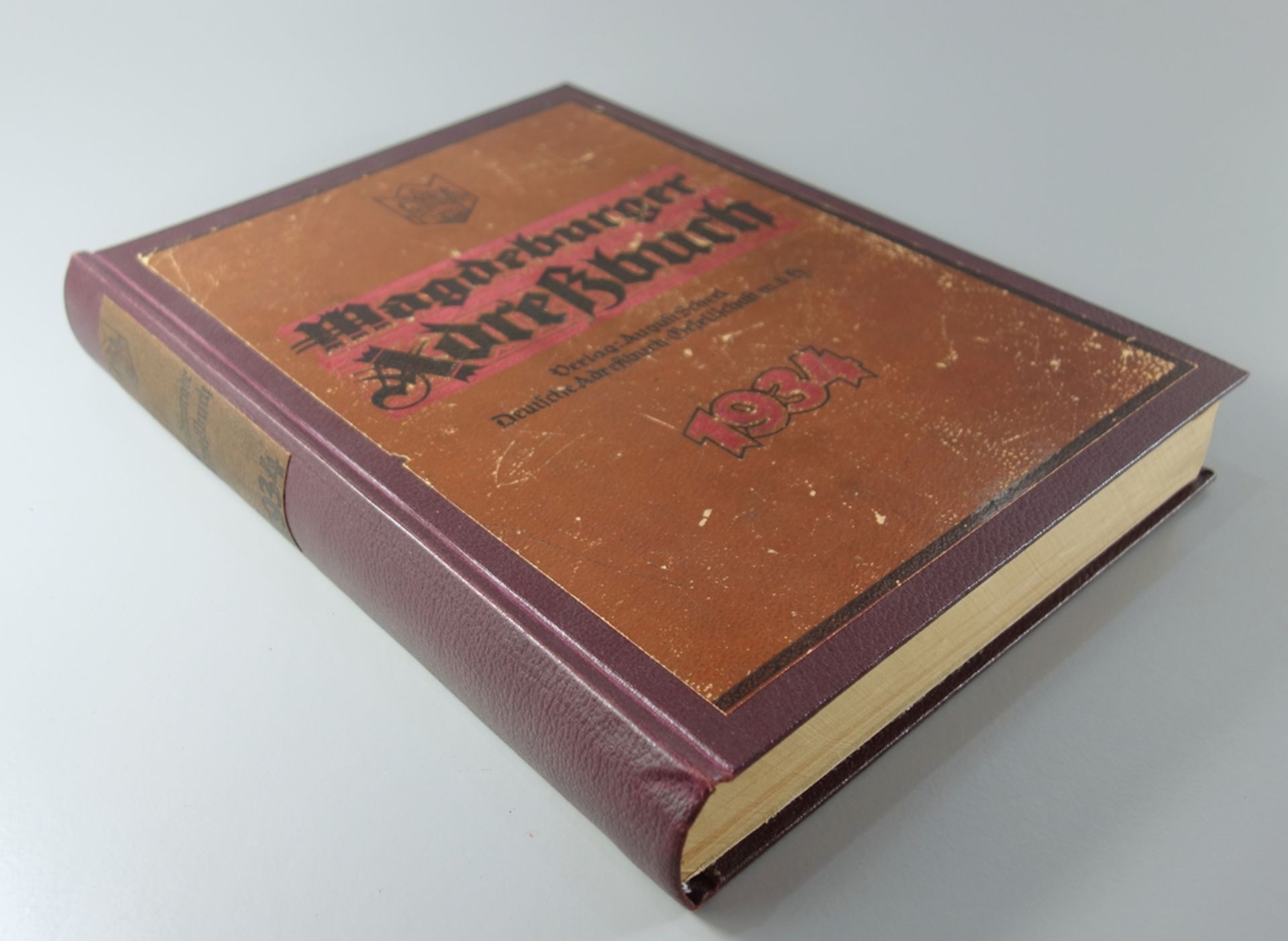 Magdeburger Adreßbuch 1934, Verlag August Scherl, mit Stadtplan, Zust. altersentsprechend 1-2 - Bild 2 aus 3