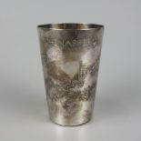 Becher mit Widmung "Hohenasperg", Lutz&Weiss, 835er Silber, konische Wandung, m