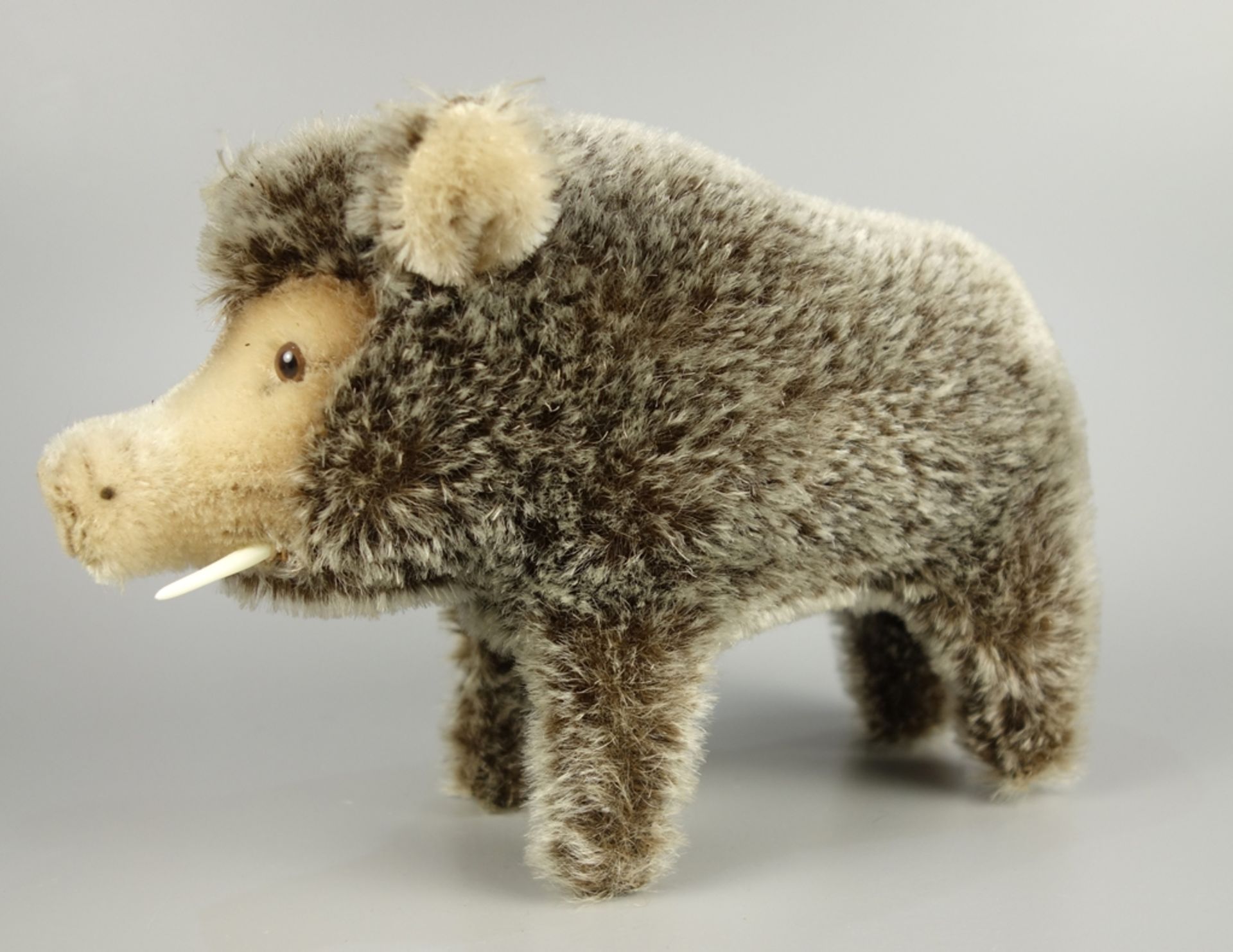 Wildschwein "Dalle", Steiff, Kunststoff-Hauer, Glasaugen, L.ca.20cm, ohne Knopf