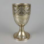 Pokal mit Girlandendekor, Birmingham, 1907, 925er Silber, Wandung im Wechsel mi