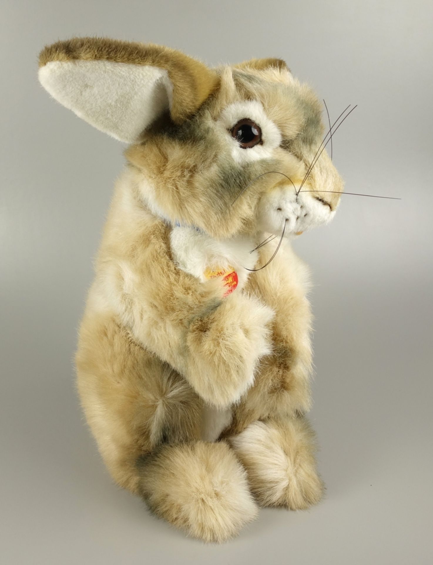 Großer Hase "Putsi", Steiff, Nr. 077876, 1990er Jahre, mit blauer Schleife und - Bild 3 aus 3