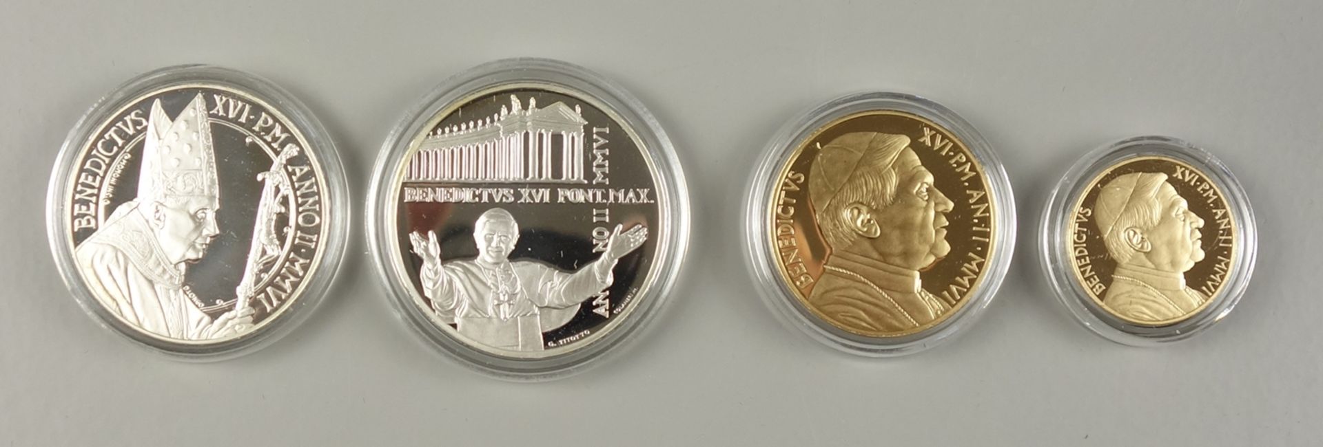Münzsatz Vatikan 2006, Silber und Gold, alle in OVP / Kapsel, pp: 1ct bis 2 €,