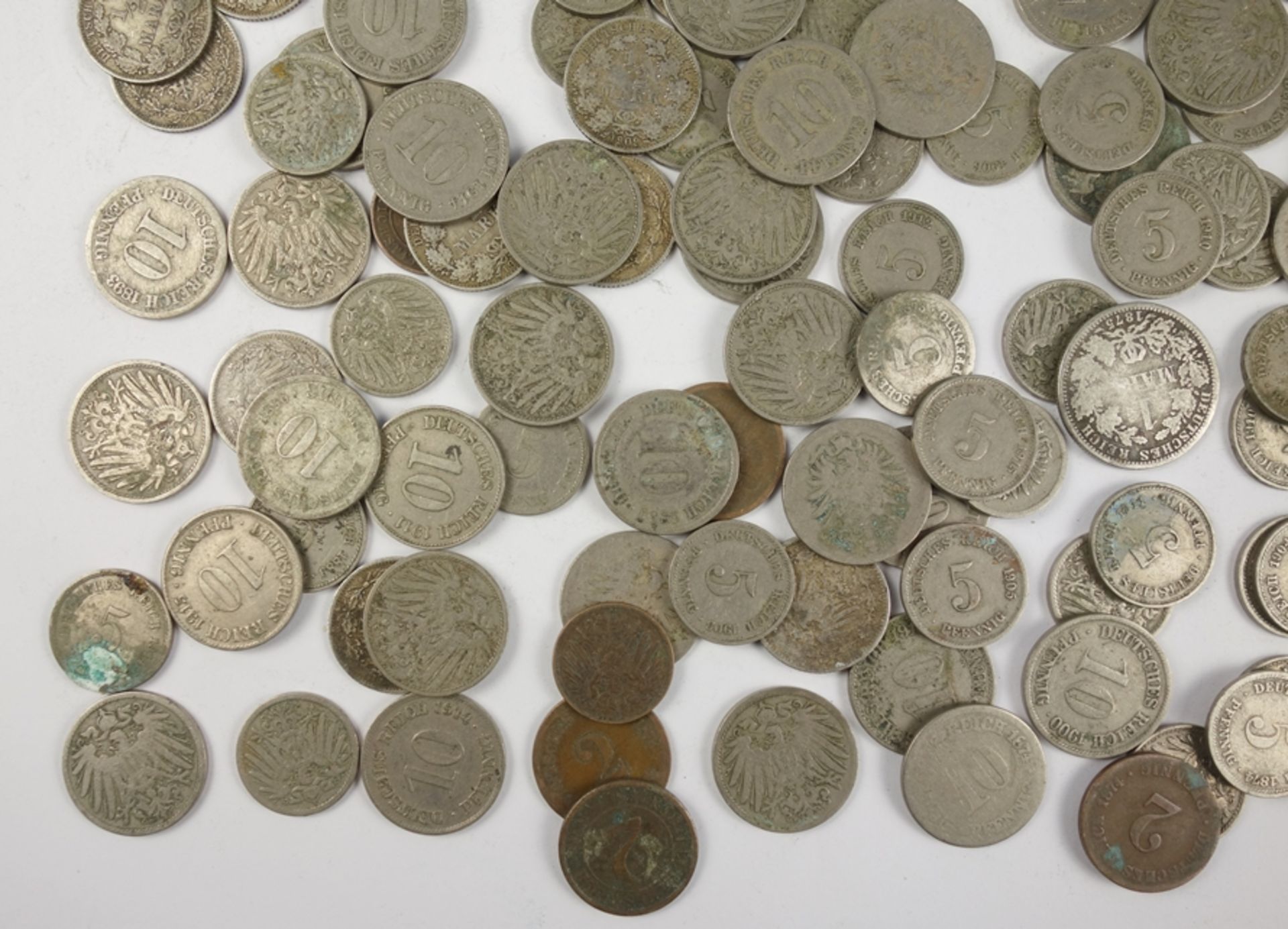 Konvolut Kleinmünzen, Deutsches Reich, Kaiserreich, u.a. 8* 10 Pennig, ca.74* 5 - Bild 5 aus 5