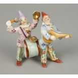 Miniaturenfigurengruppe "Pierrots", wohl Thüringen, um 1920, polychrom staffier