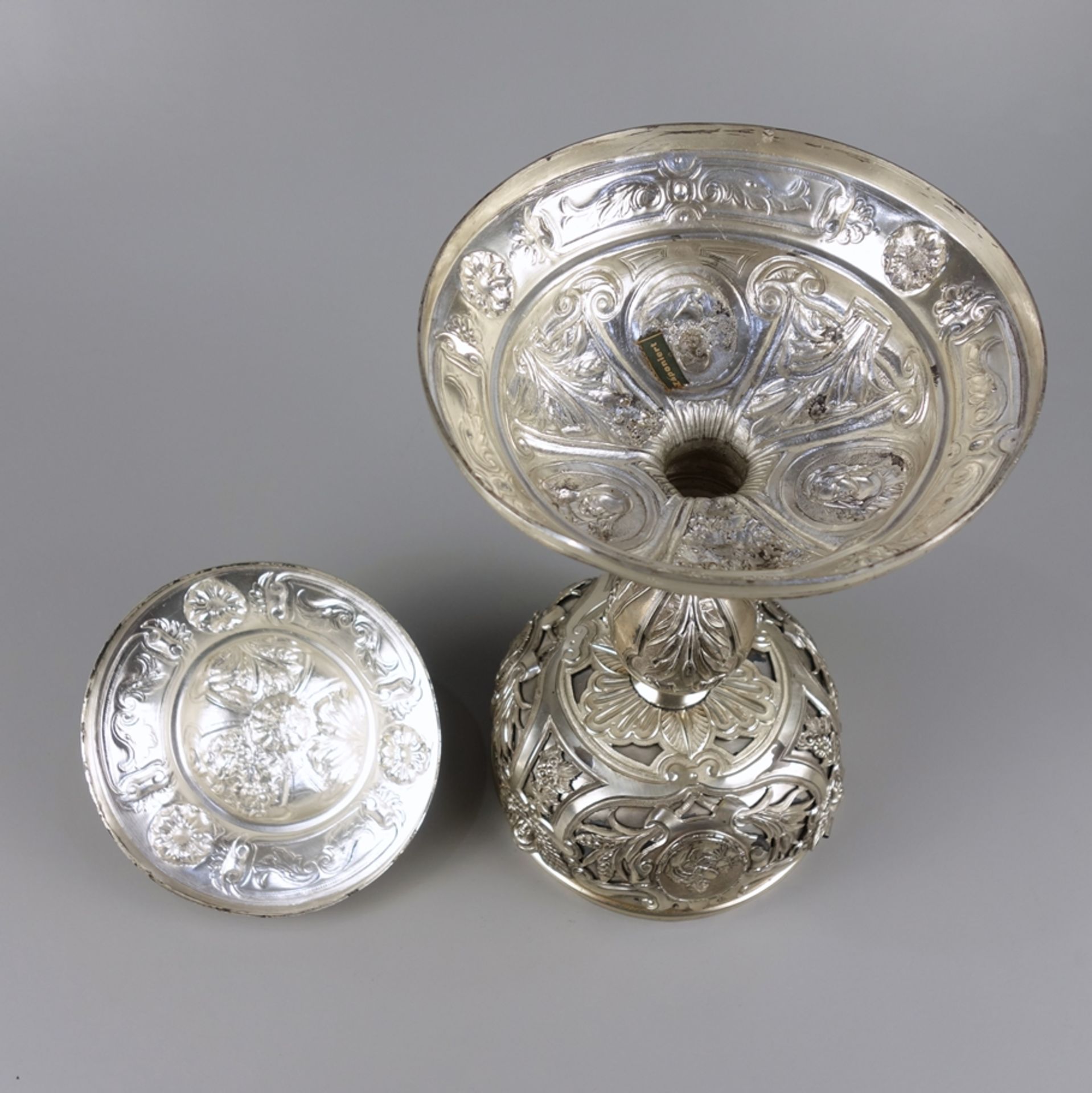 Ziborium, Silber, Frankreich, 950er Silber, 19.Jh., gewölbter Stand mit Reliefp - Bild 5 aus 6