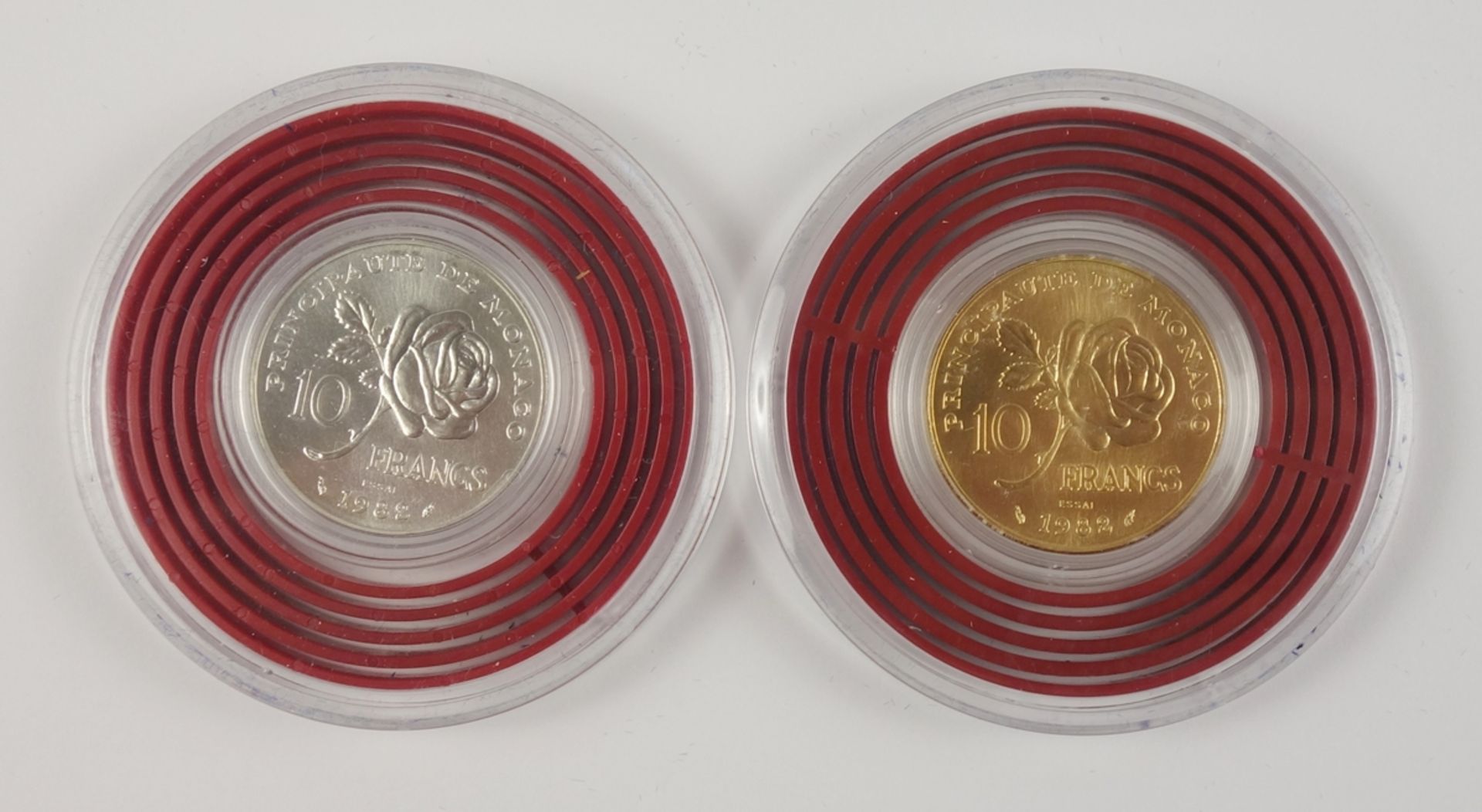 2 Medaillen, Grace Kelly, Monaco, Silber und Gold, alle in Kapsel, pp: 1982, Gr - Bild 2 aus 2