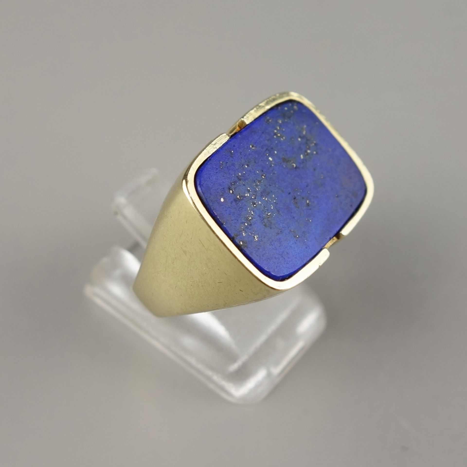 Ring mit Lapislazuli, 585er Gold, Gew.10,98g, Lapislazuliplatte, H*B ca.1,3*1,9