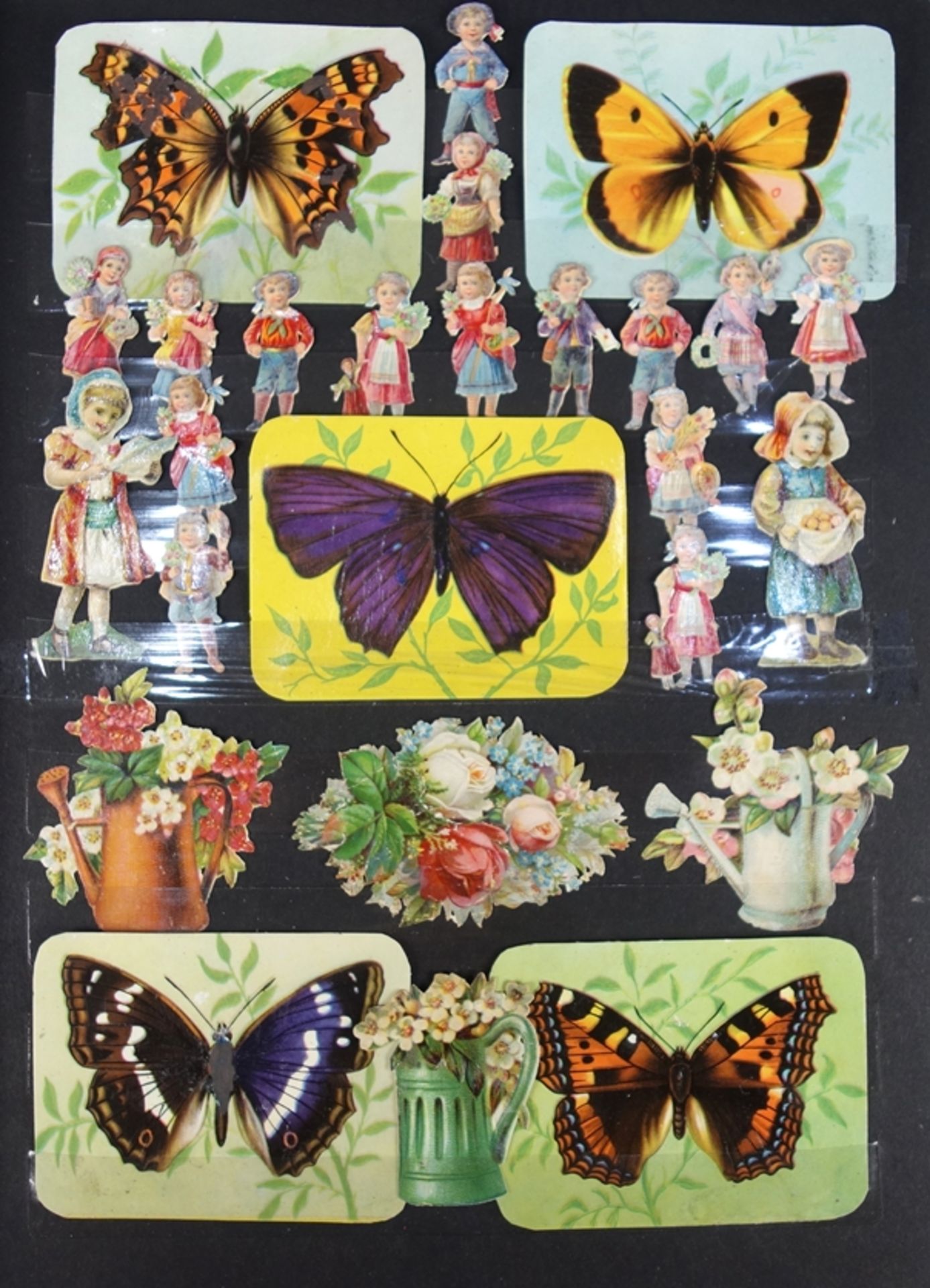 180 Stammbuchbilder, um 1900 bis ca.1930, Tiere, u.a. Schmetterlinge, Vögel, Ki - Image 2 of 3