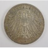 3 Mark 1912, Hansestadt Lübeck, 900er Silber, Gew.16,72g, ss