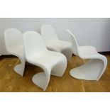 4 Stühle "Panton Chair", Entwurf 1860, Vitra, Designklassiker, Polypropylen dur