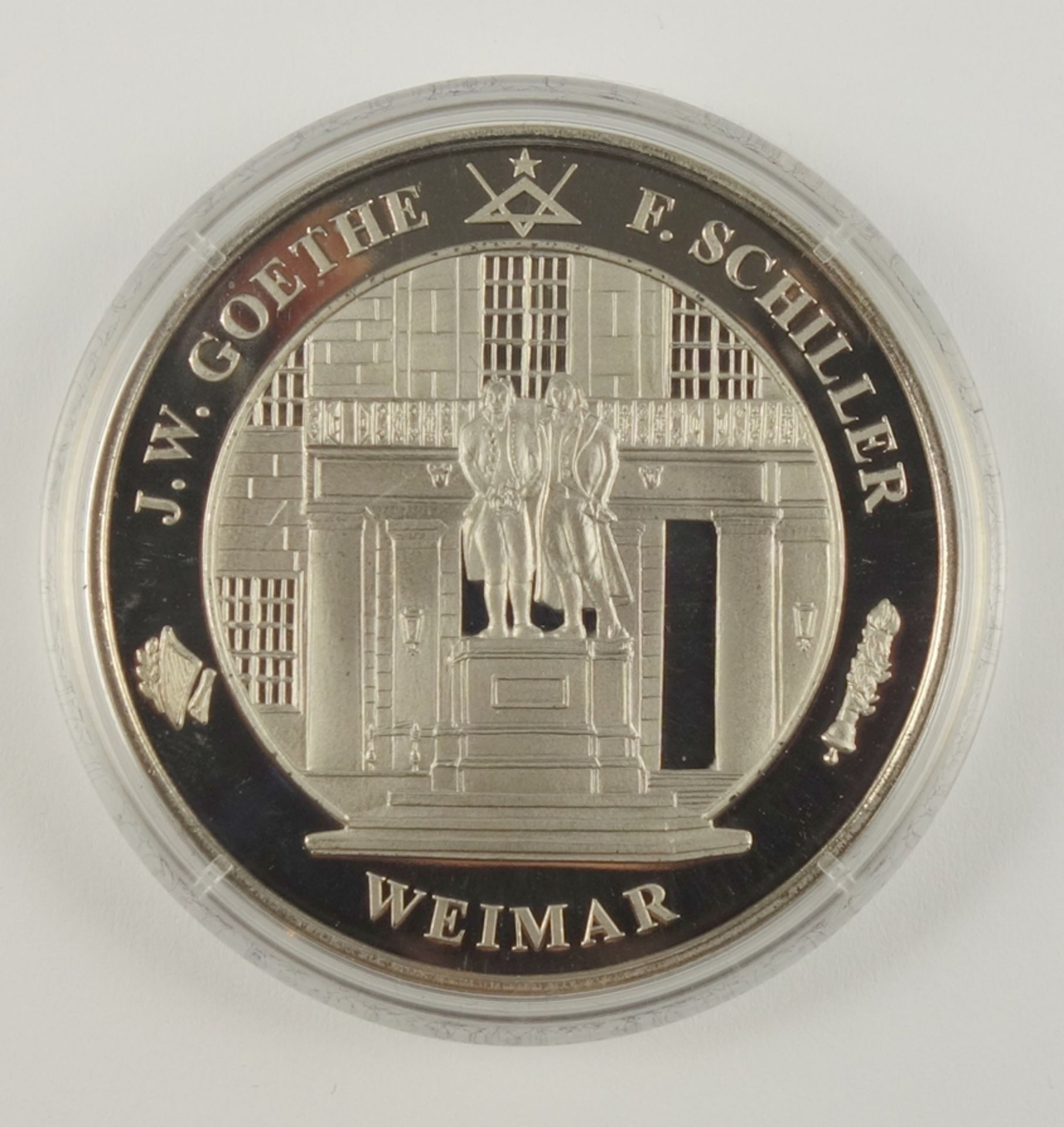 Medaille Weimar, J.W. Goethe und F. Schiller - Einigkeit und Recht und Freiheit