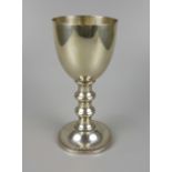 Pokal, Art Déco, 800er Silber, Stand mit Perlstab, Nodusschaft, H.20cm, D.9,2cm