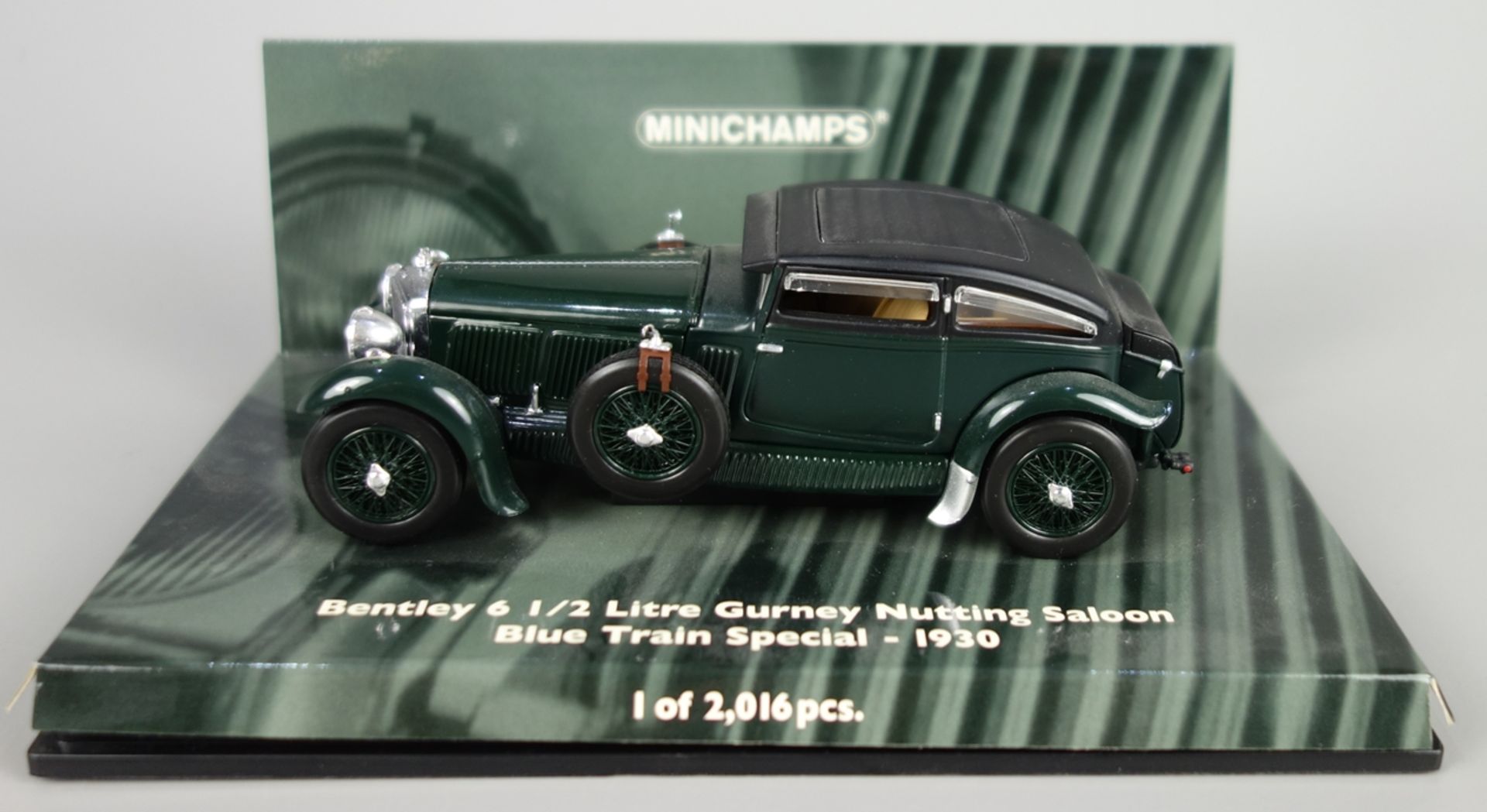 Modellauto Bentley 6 1/2 Litre Gurney Nutting Saloon 1930, Minichamp, Maßstab 1