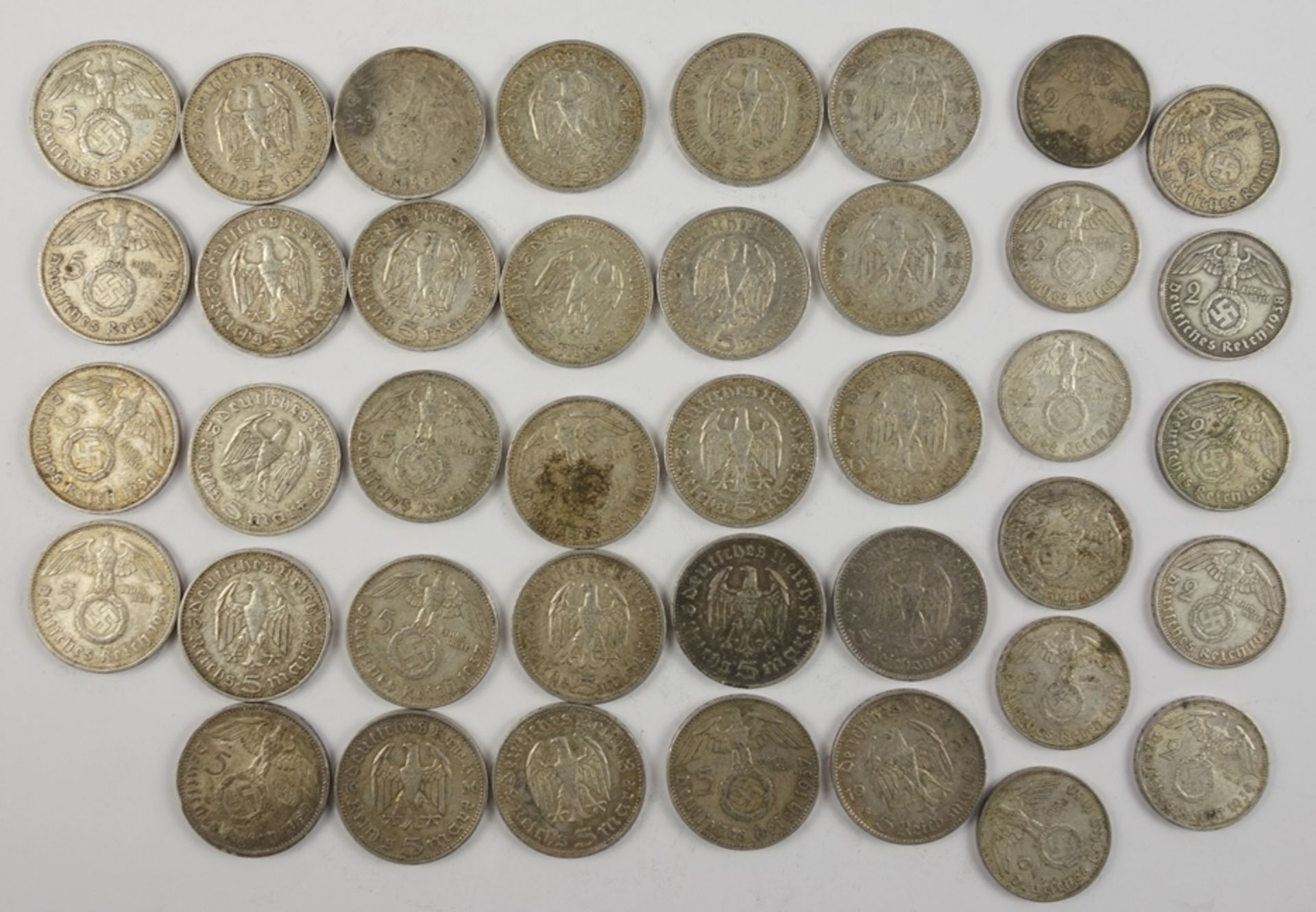 11* 2 Reichsmark, Hindenburg 1937-1939 und 29* 5 Reichsmark 1935 bis 1939: 11* - Bild 4 aus 4