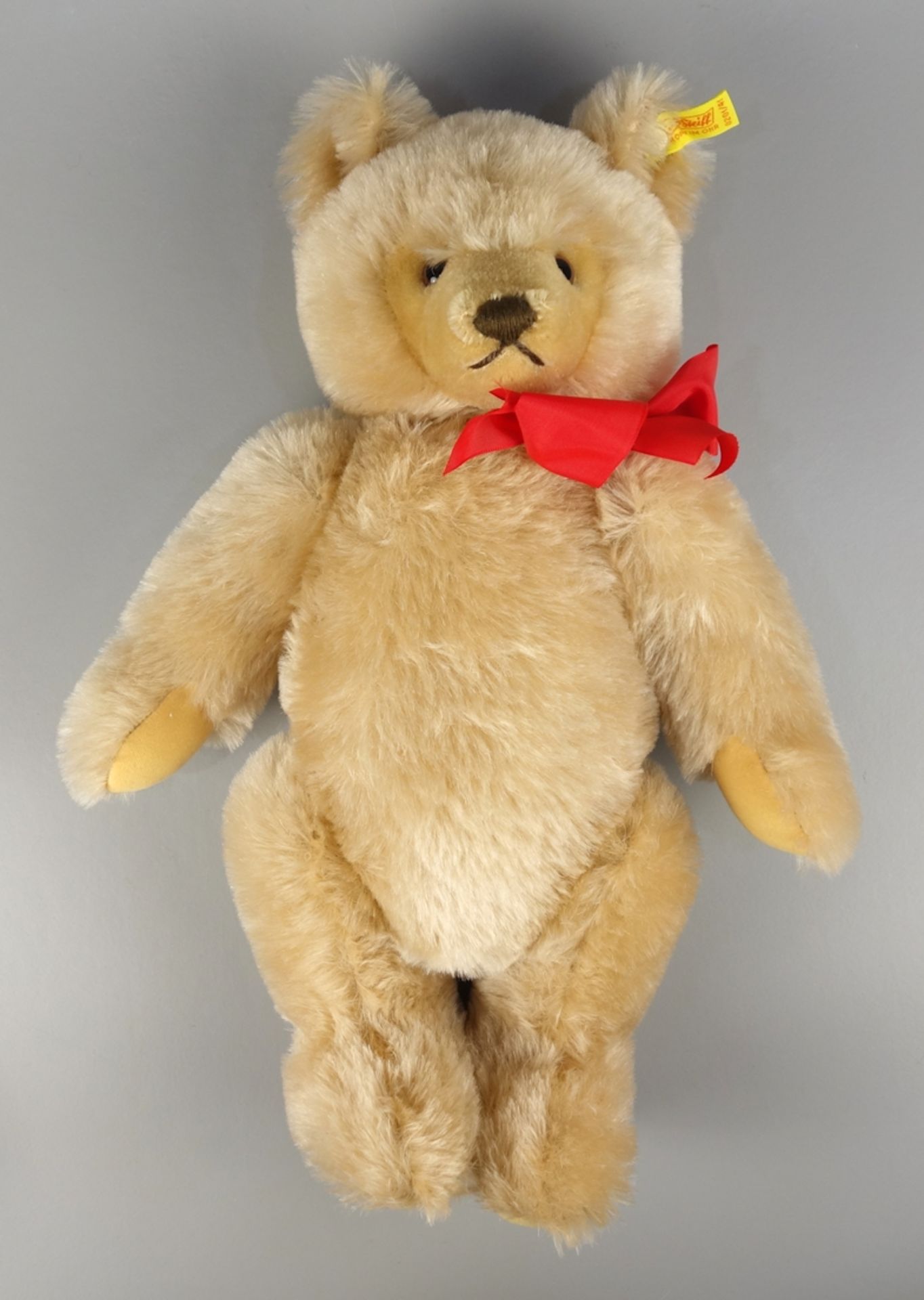 Teddybär, Steiff, Nr. 0201/41, 1980er Jahre, bewegliche Gliedmaße, mit roter Sc - Bild 2 aus 3