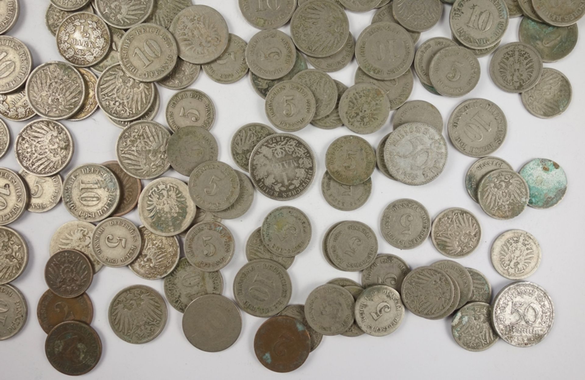 Konvolut Kleinmünzen, Deutsches Reich, Kaiserreich, u.a. 8* 10 Pennig, ca.74* 5 - Bild 4 aus 5