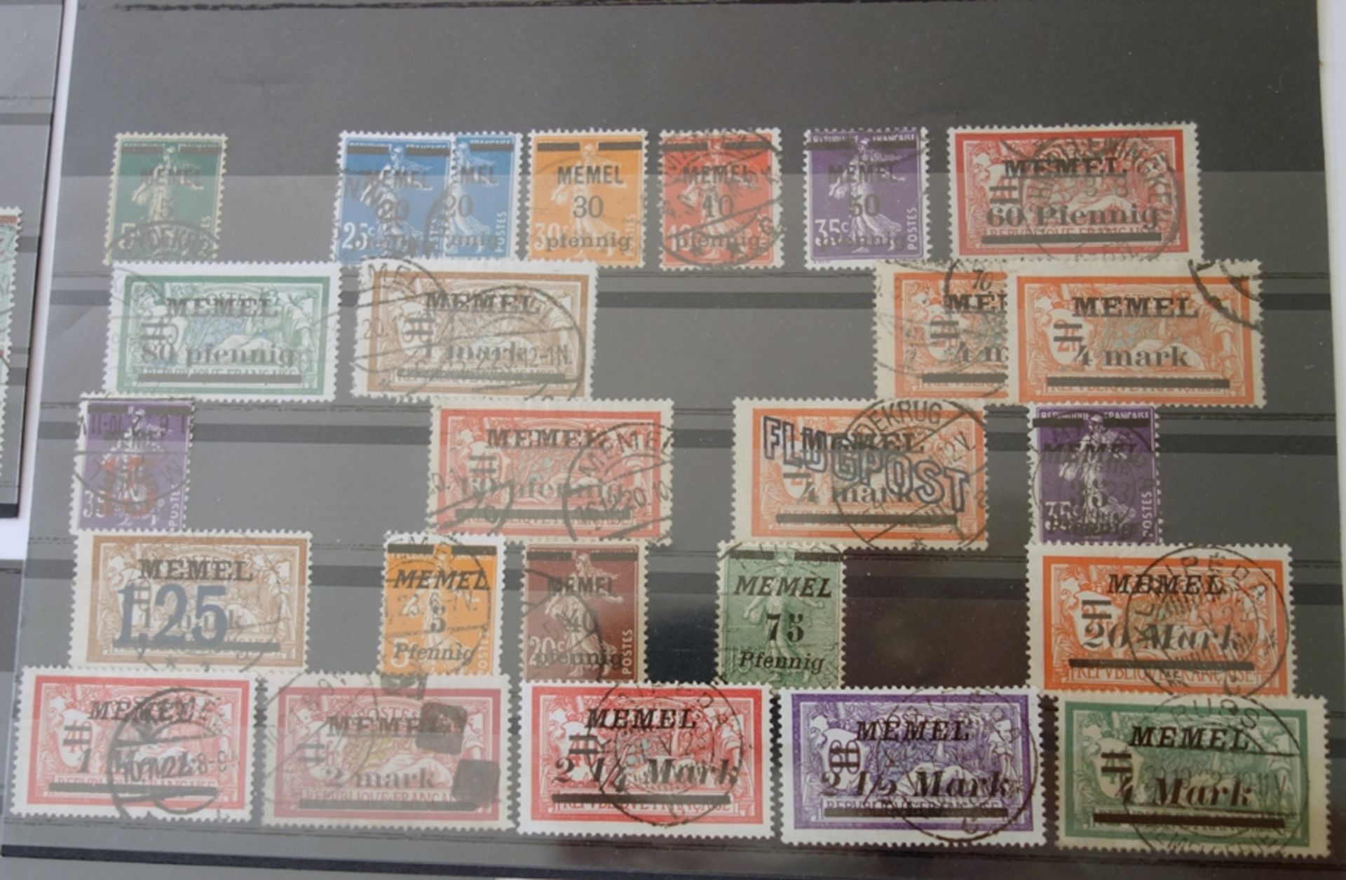 Memelgebiet 1920 - 1939, mit Aufdrucken, M: 1 - 237 x Steckkarten