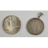 2 silberne Münzen: 2½ Gulden, Niederlande, 1959, 720er Silber, 15g in 835er Sil
