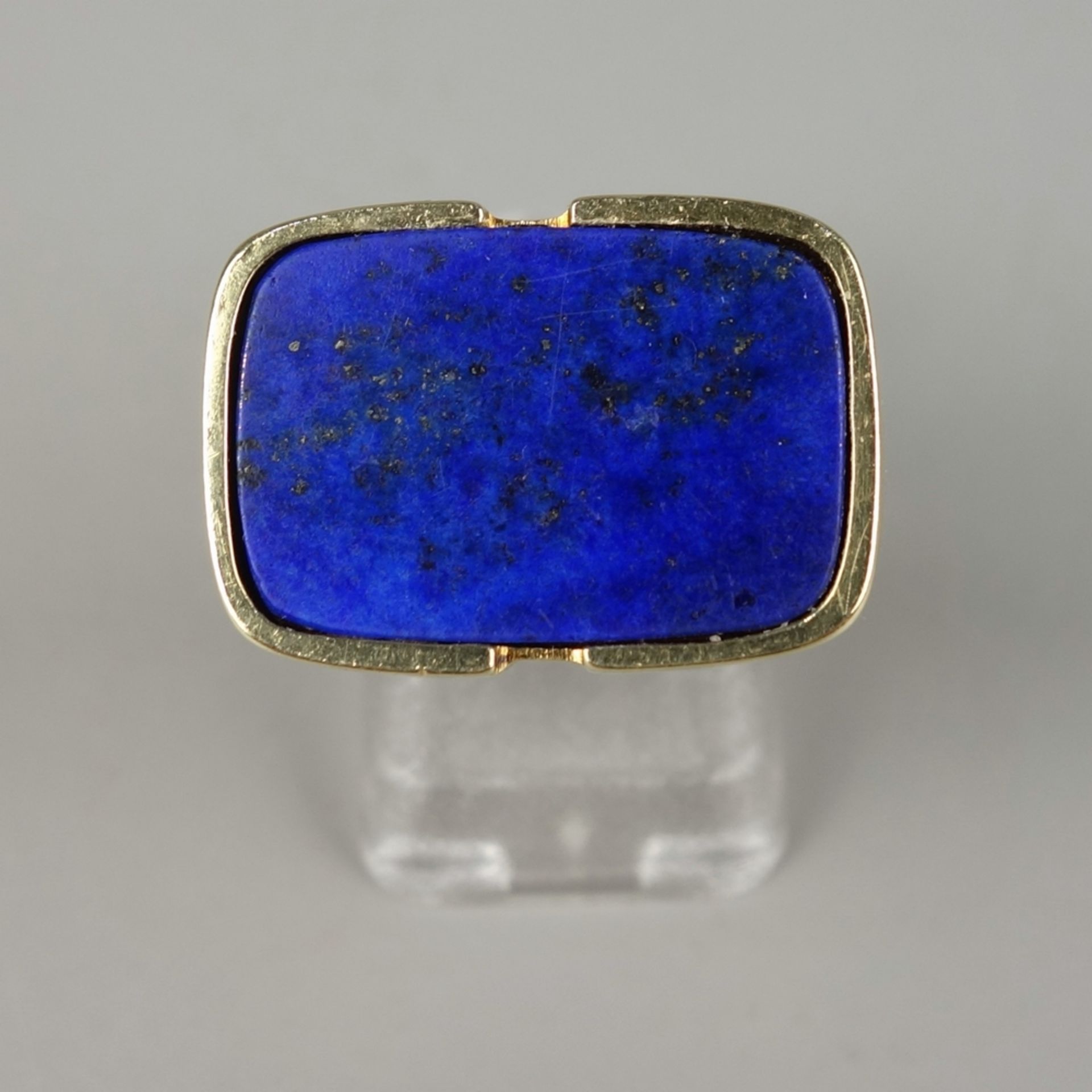 Ring mit Lapislazuli, 585er Gold, Gew.10,98g, Lapislazuliplatte, H*B ca.1,3*1,9 - Bild 2 aus 2