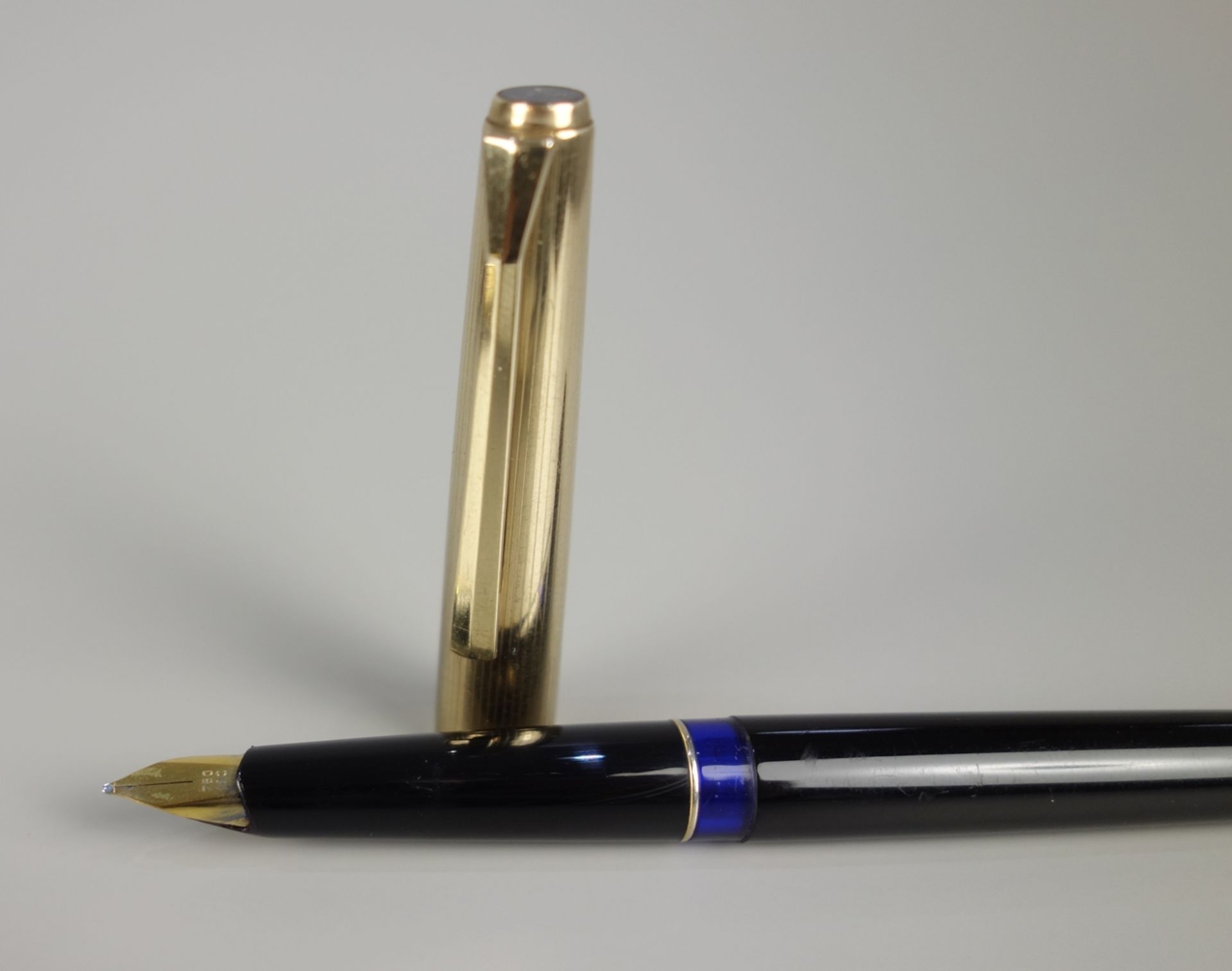 Set: Füllhalter und Kugelschreiber, Pelikan 30 rolled gold, Füllhalter mit 750 - Bild 3 aus 3