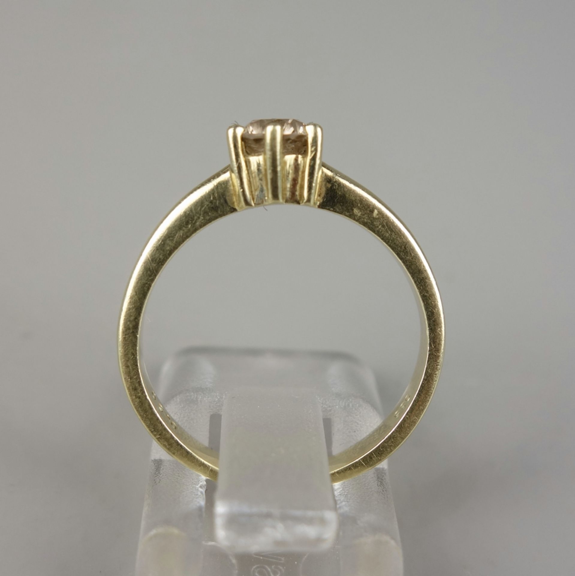 Solitaire-Ring, 585er Gold, Gew.3,51g, Fancy-Brillant, 0,50ct (gez.), Krappenfa - Bild 3 aus 3