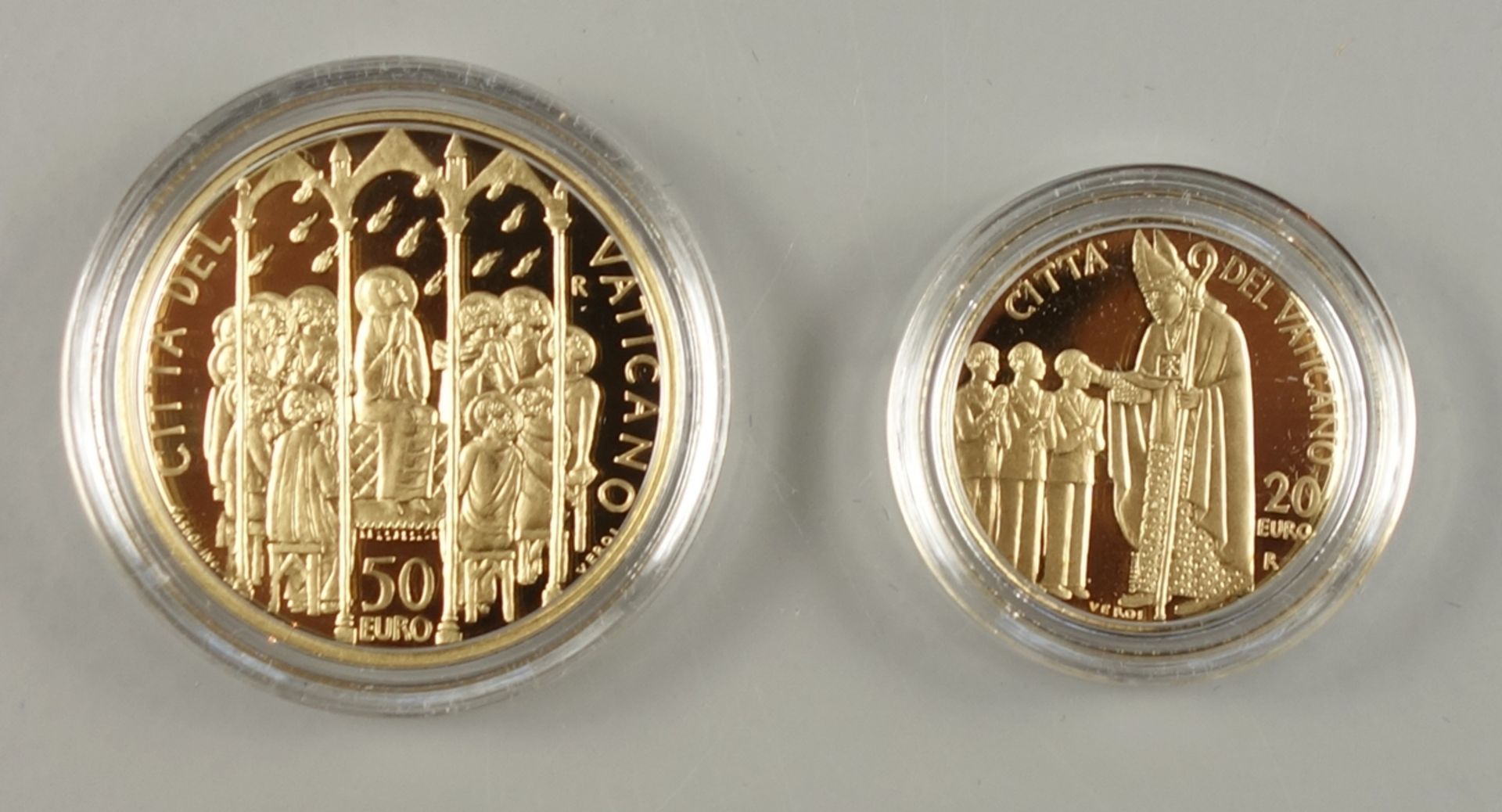 Münzsatz Vatikan 2006, Silber und Gold, alle in OVP / Kapsel, pp: 1ct bis 2 €, - Bild 4 aus 4