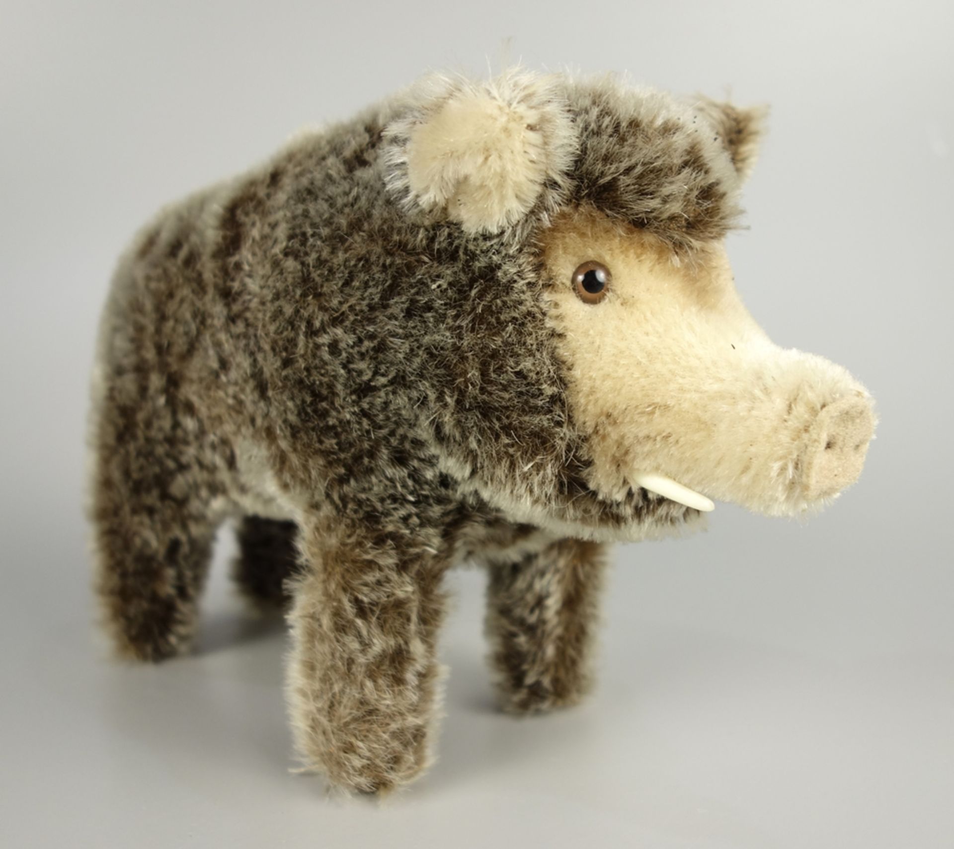 Wildschwein "Dalle", Steiff, Kunststoff-Hauer, Glasaugen, L.ca.20cm, ohne Knopf - Bild 2 aus 2