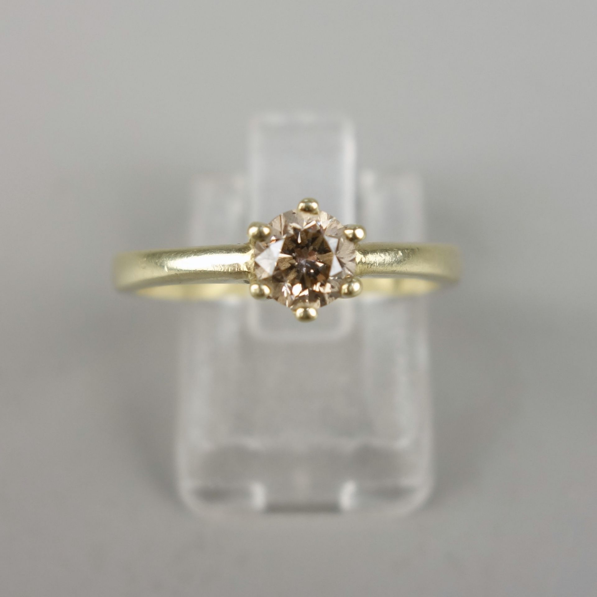 Solitaire-Ring, 585er Gold, Gew.3,51g, Fancy-Brillant, 0,50ct (gez.), Krappenfa - Bild 2 aus 3