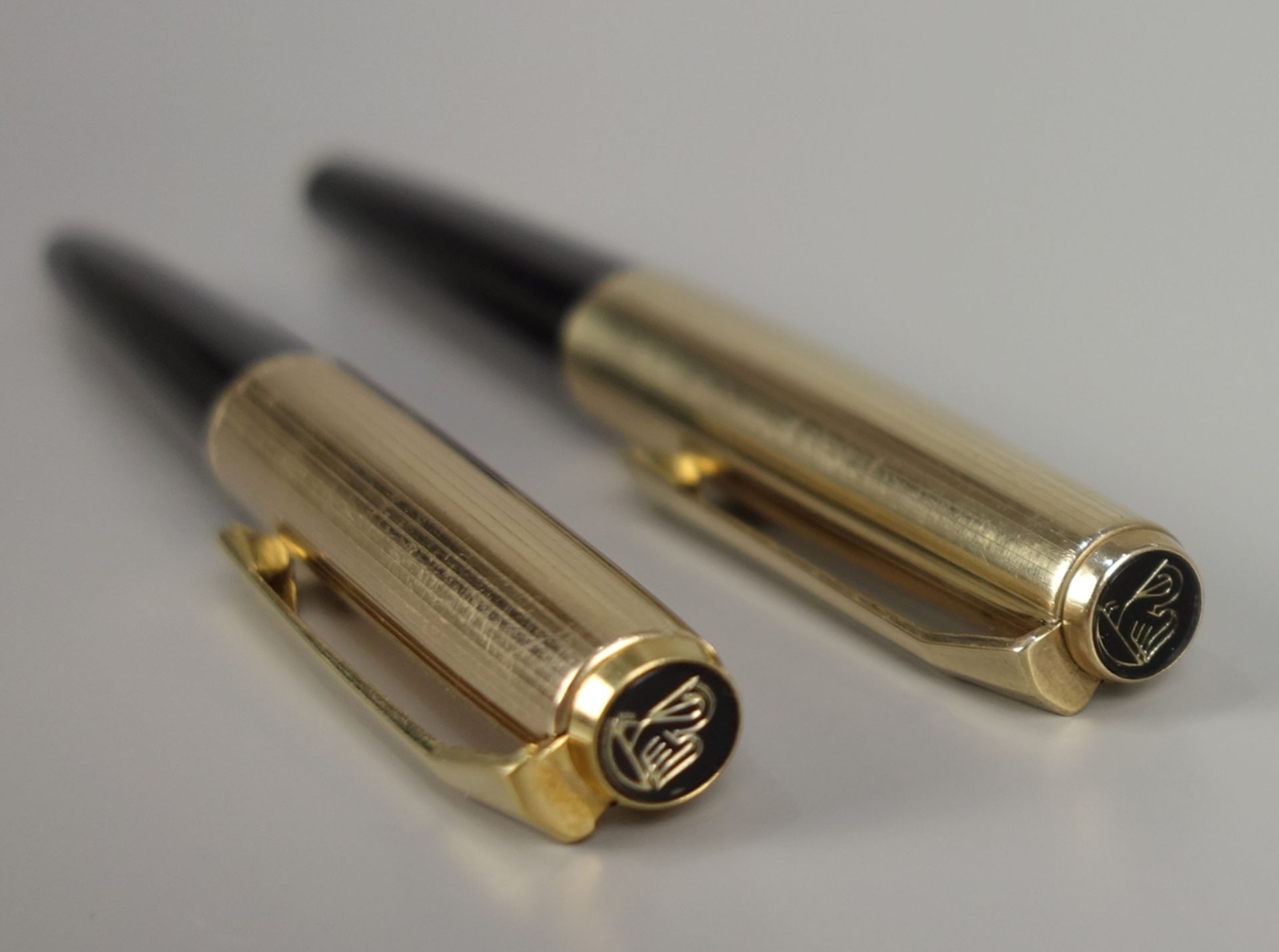 Set: Füllhalter und Kugelschreiber, Pelikan 30 rolled gold, Füllhalter mit 750 - Bild 2 aus 3