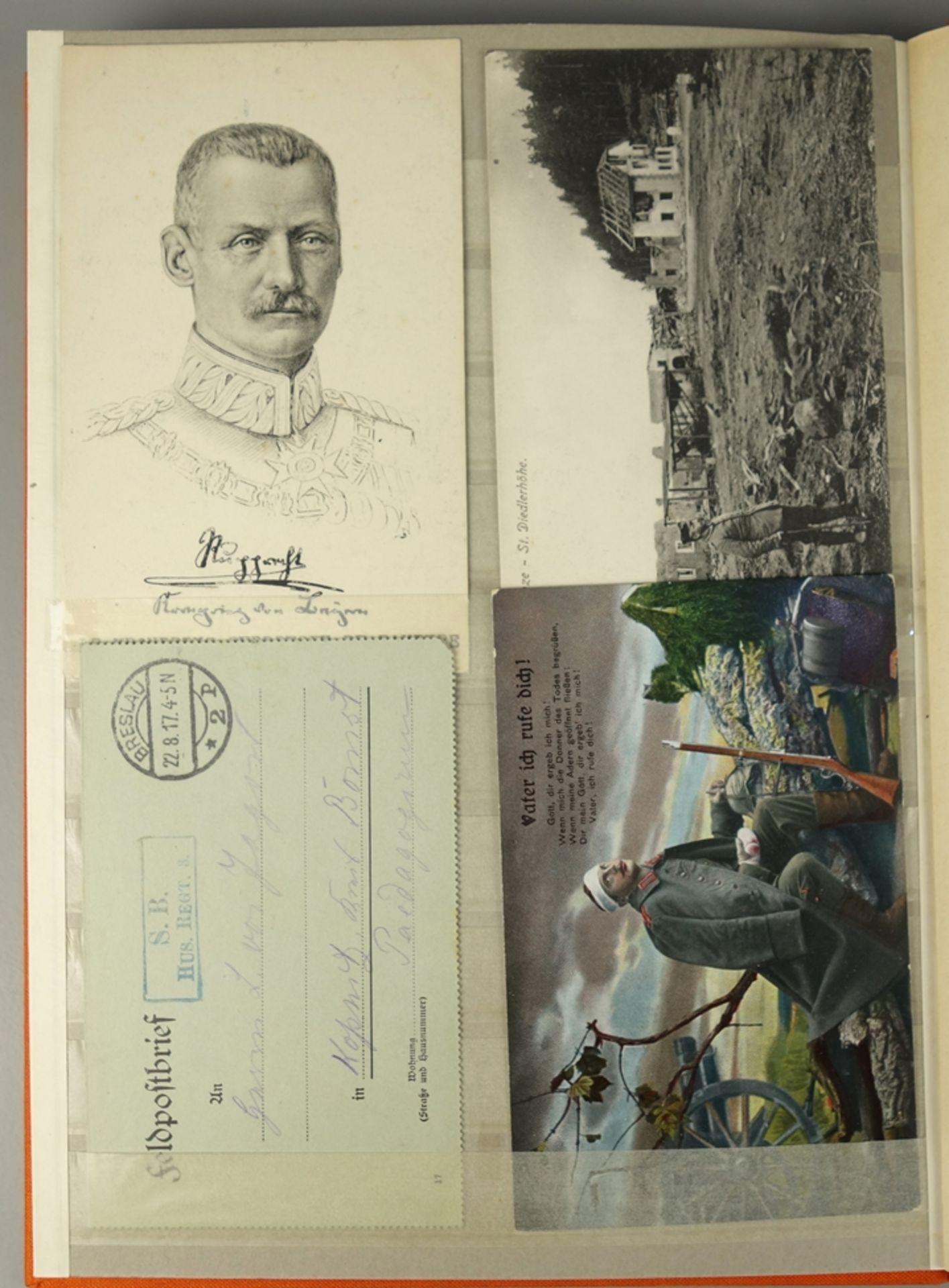 64 Feldpostkarten und Briefe, I.Weltkrieg, im Album, u.a."Gruss von der Musteru - Image 9 of 9