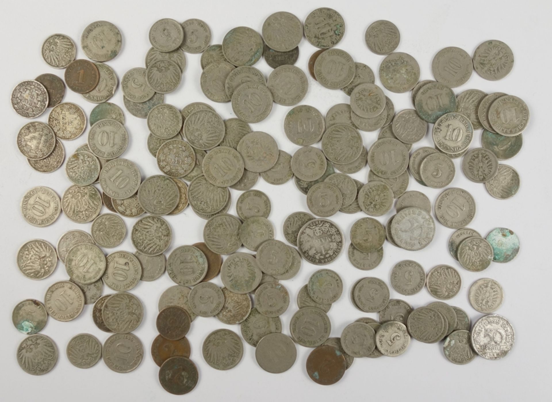 Konvolut Kleinmünzen, Deutsches Reich, Kaiserreich, u.a. 8* 10 Pennig, ca.74* 5