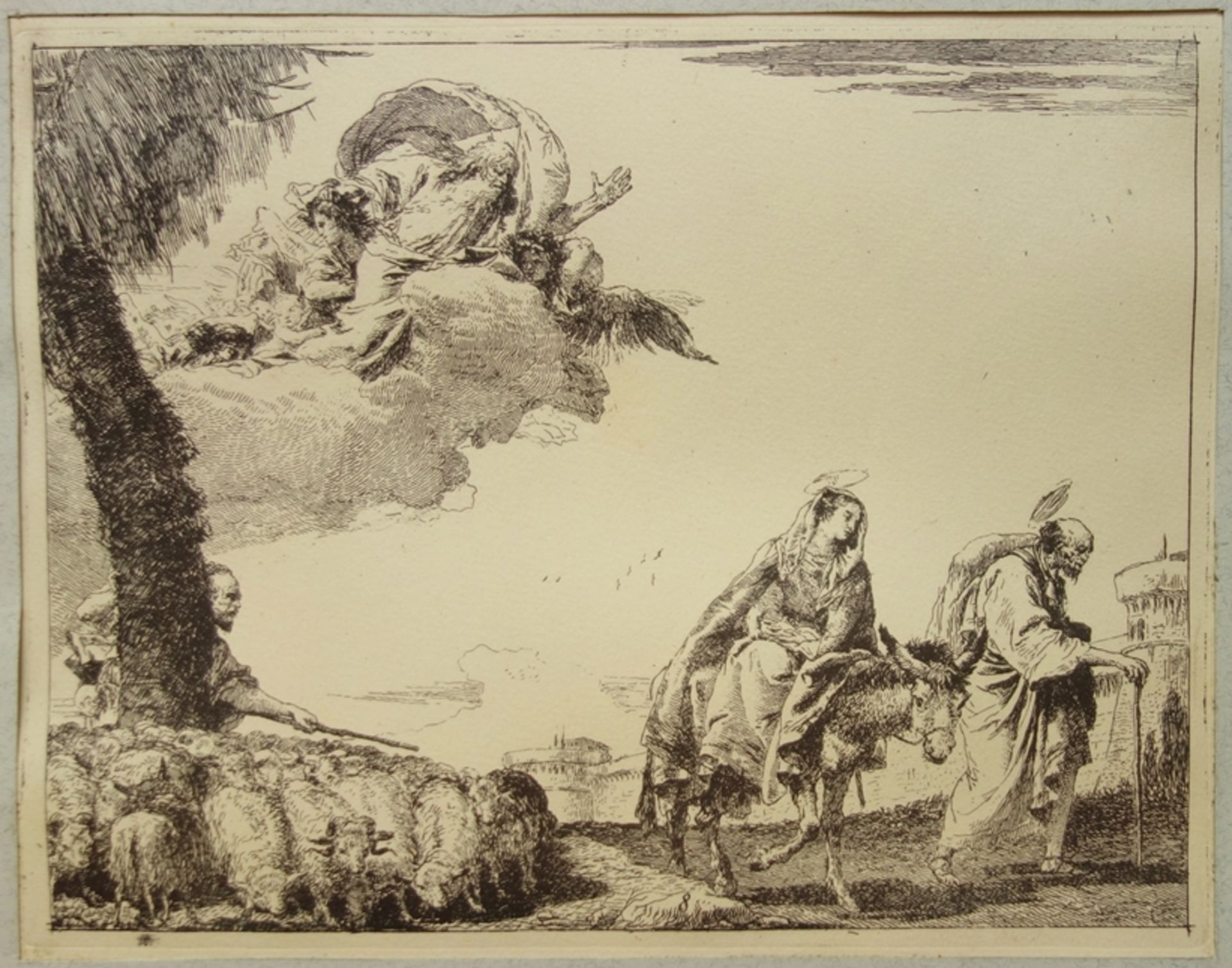 nach Giandomenico Tiepolo, "Die heilige Familie in der Nähe der Stadtmauer (La