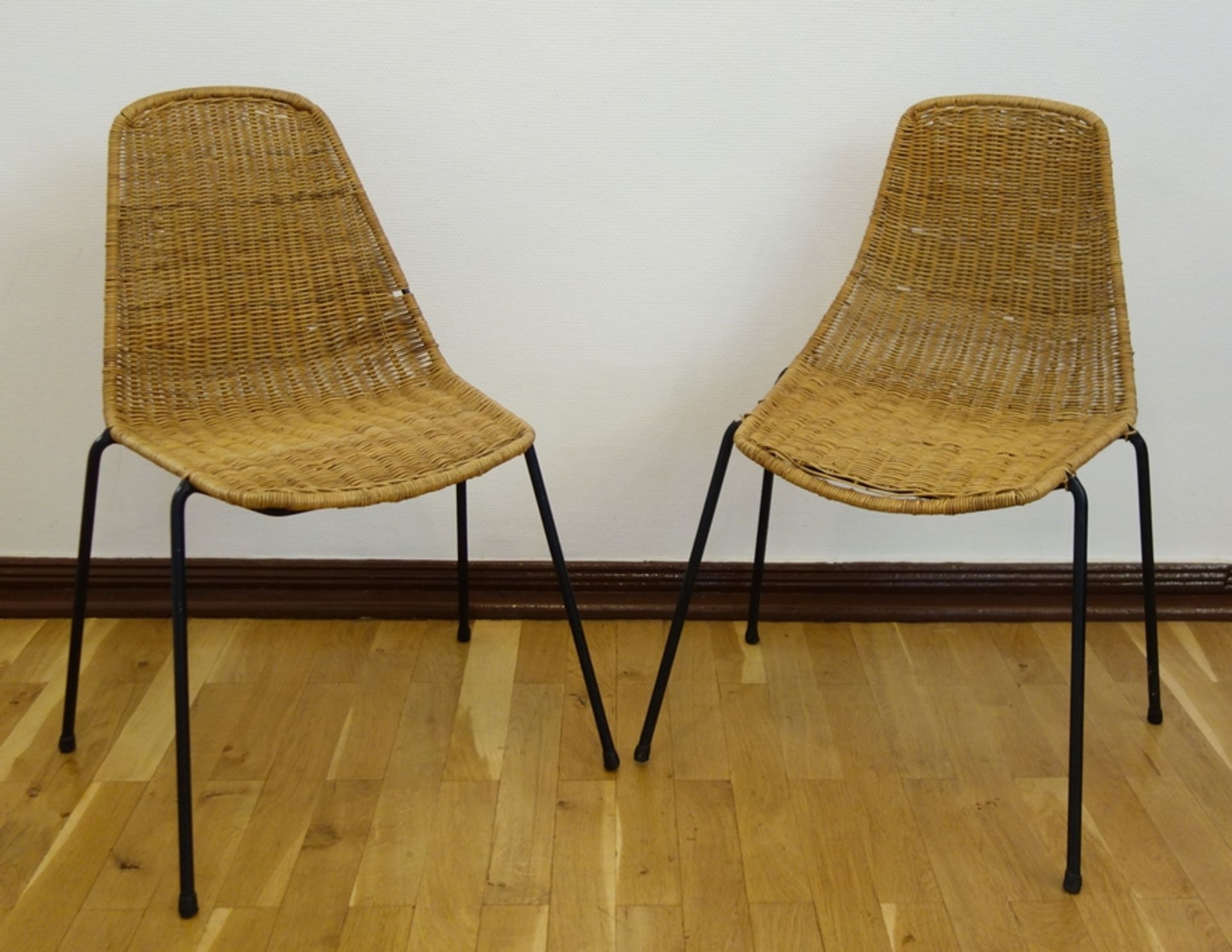 2 Korbstühle "Basket", Entwurf Gian Franco Legler 1951, Schalenform